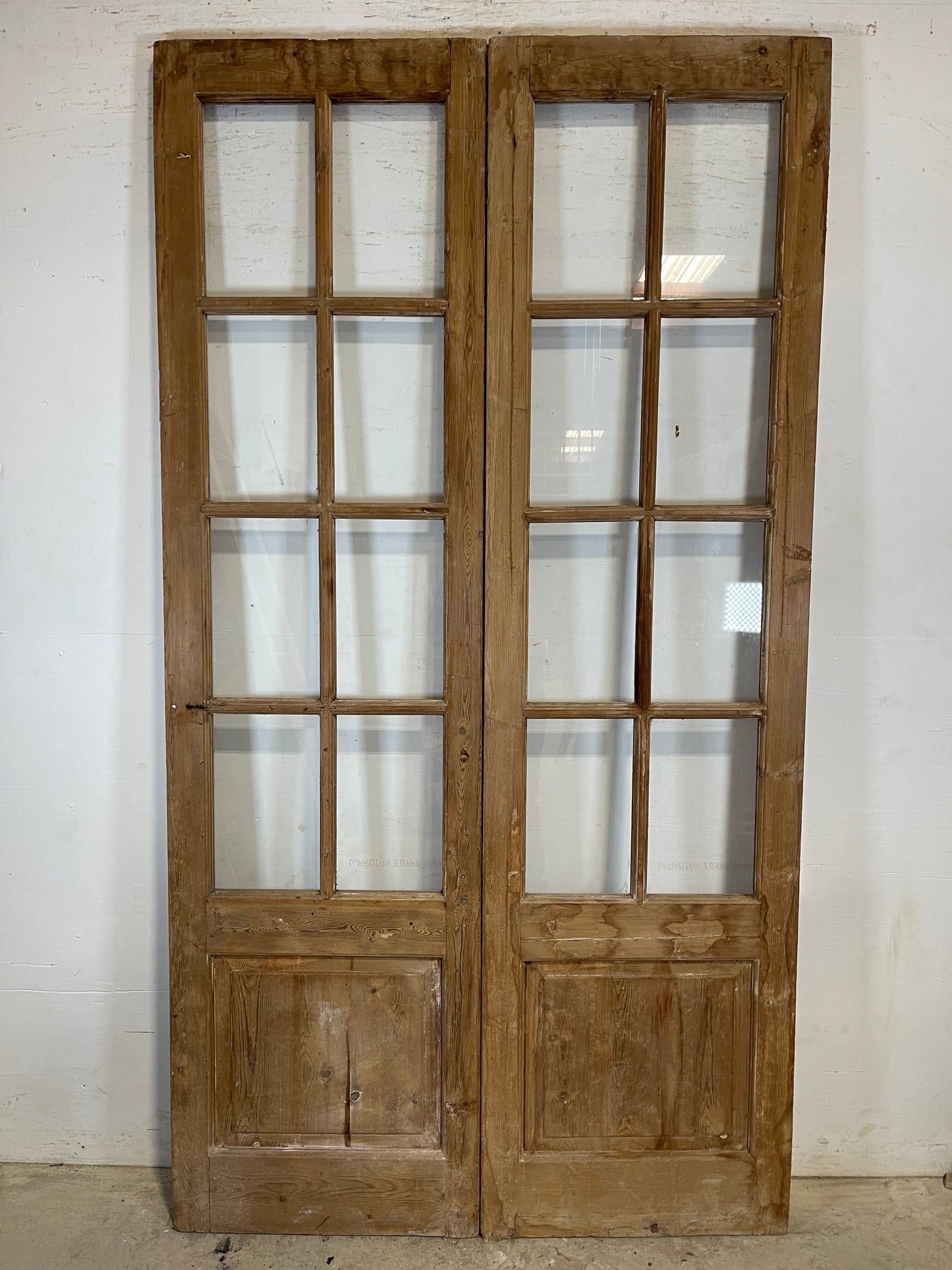 Antique French Panel Door with Glass (92.25x50.25) K313