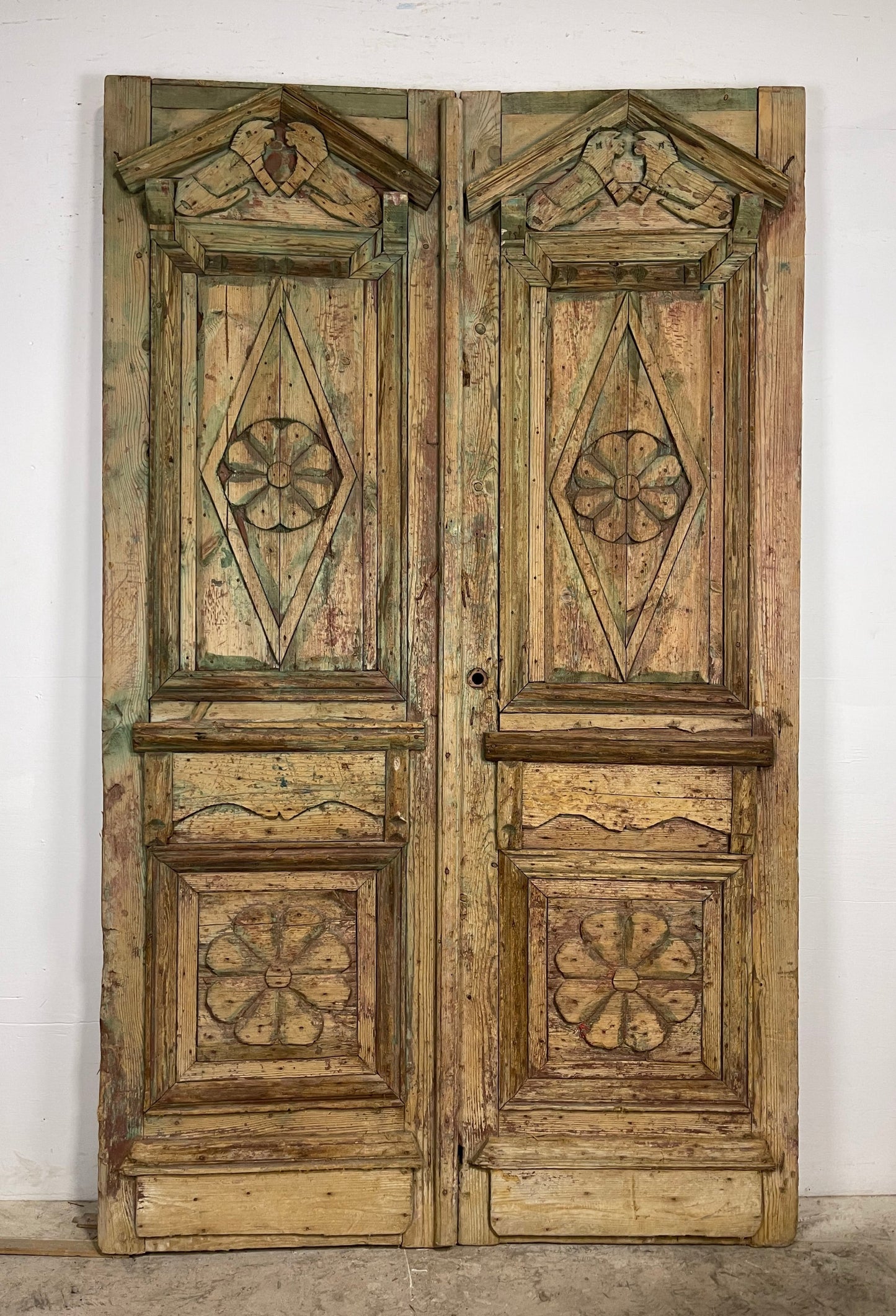 Antique French Panel Doors with Carving (98 x 58.5) M038