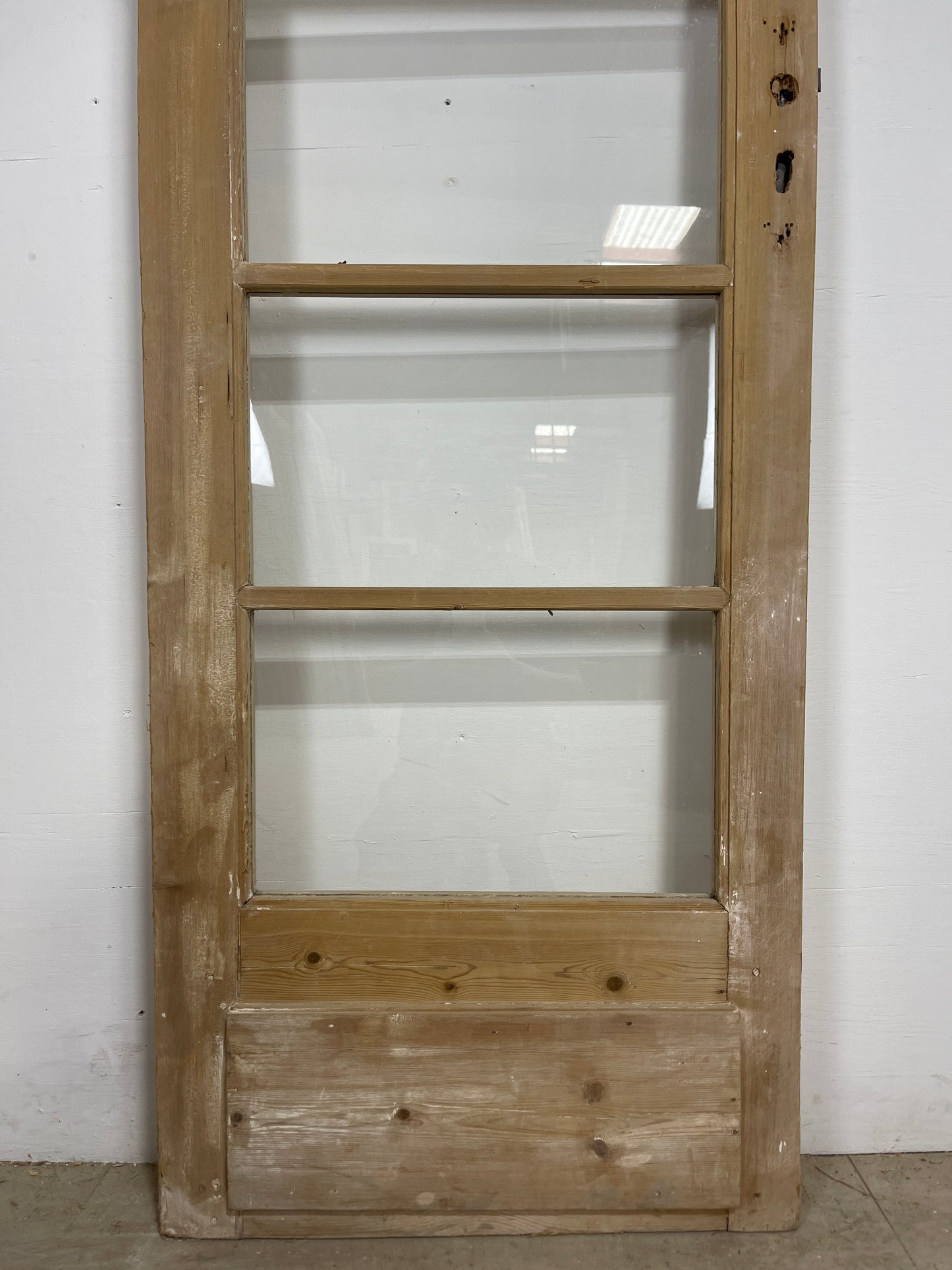 Antique French Panel Door - Single with glass (84.25x28) O243