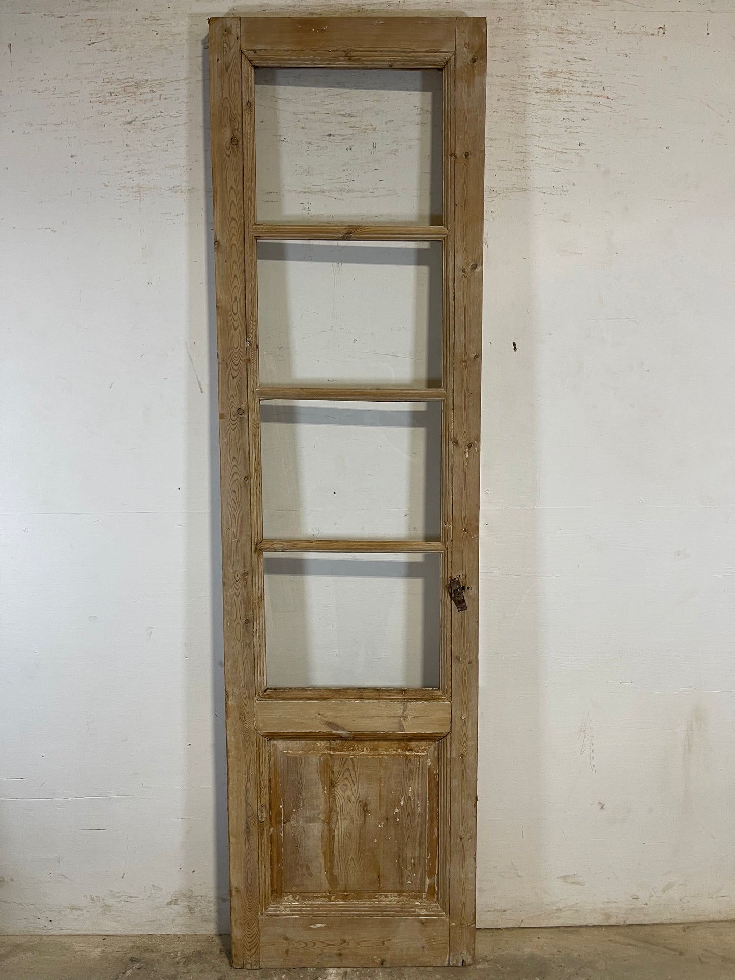 Antique French Panel Door with Glass (94.25x25.75) L146s