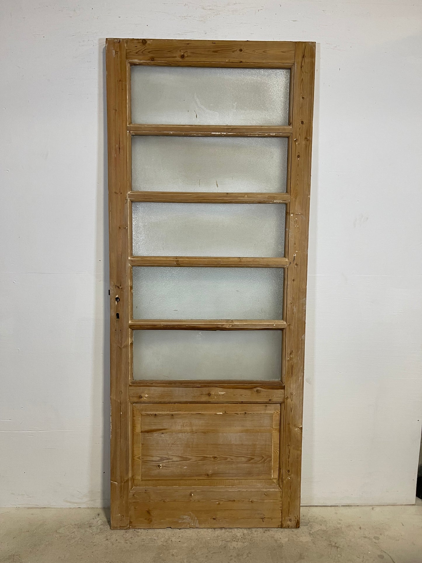 Antique French Panel Door with Glass (88.75x36) L311