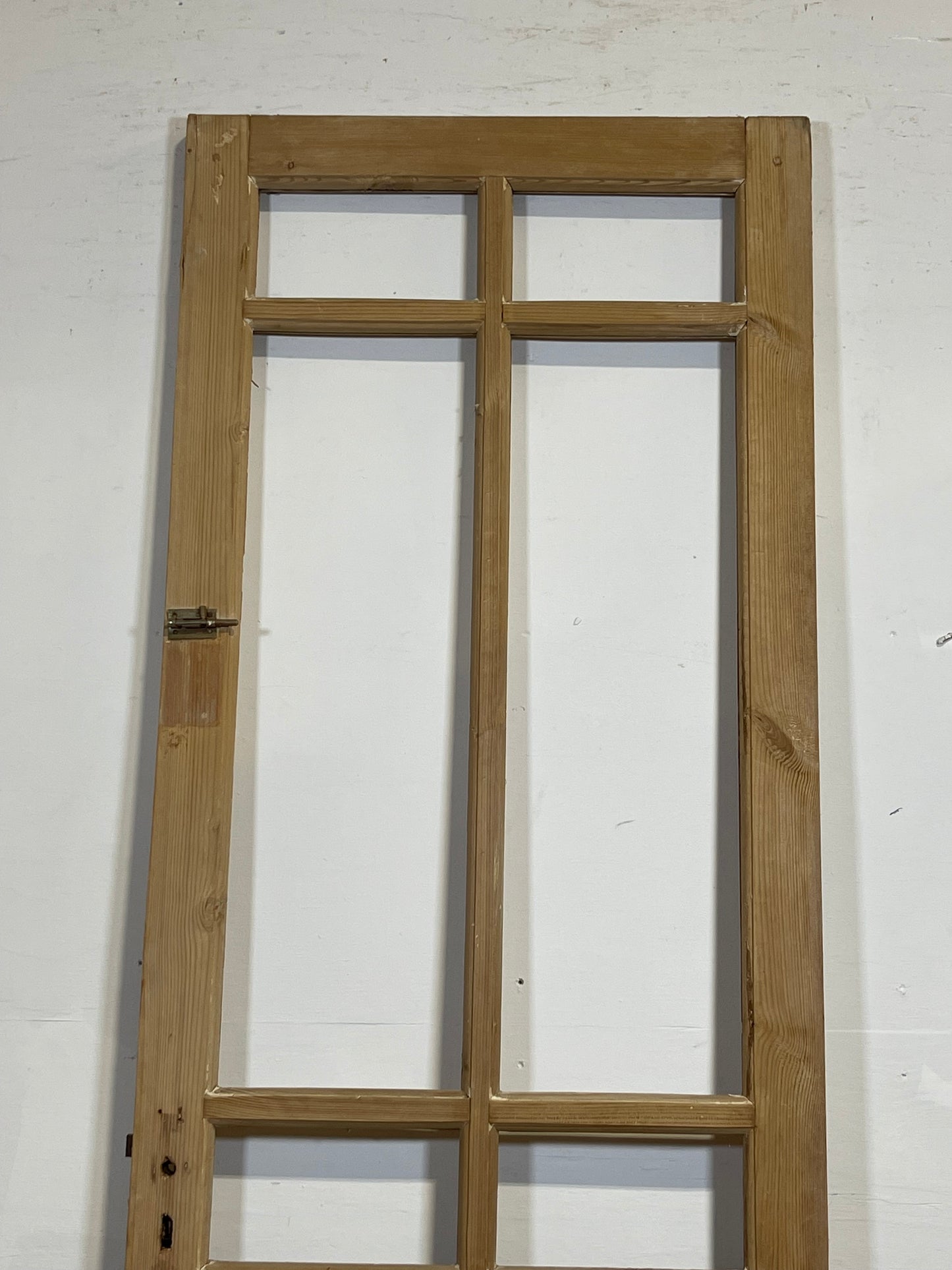 Antique French Panel Door with Glass (88x28) L341