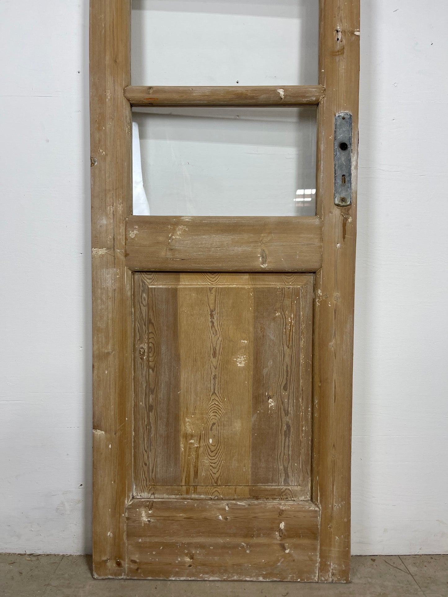 Antique French Panel Door - Single with glass (86.75x25.5) O257