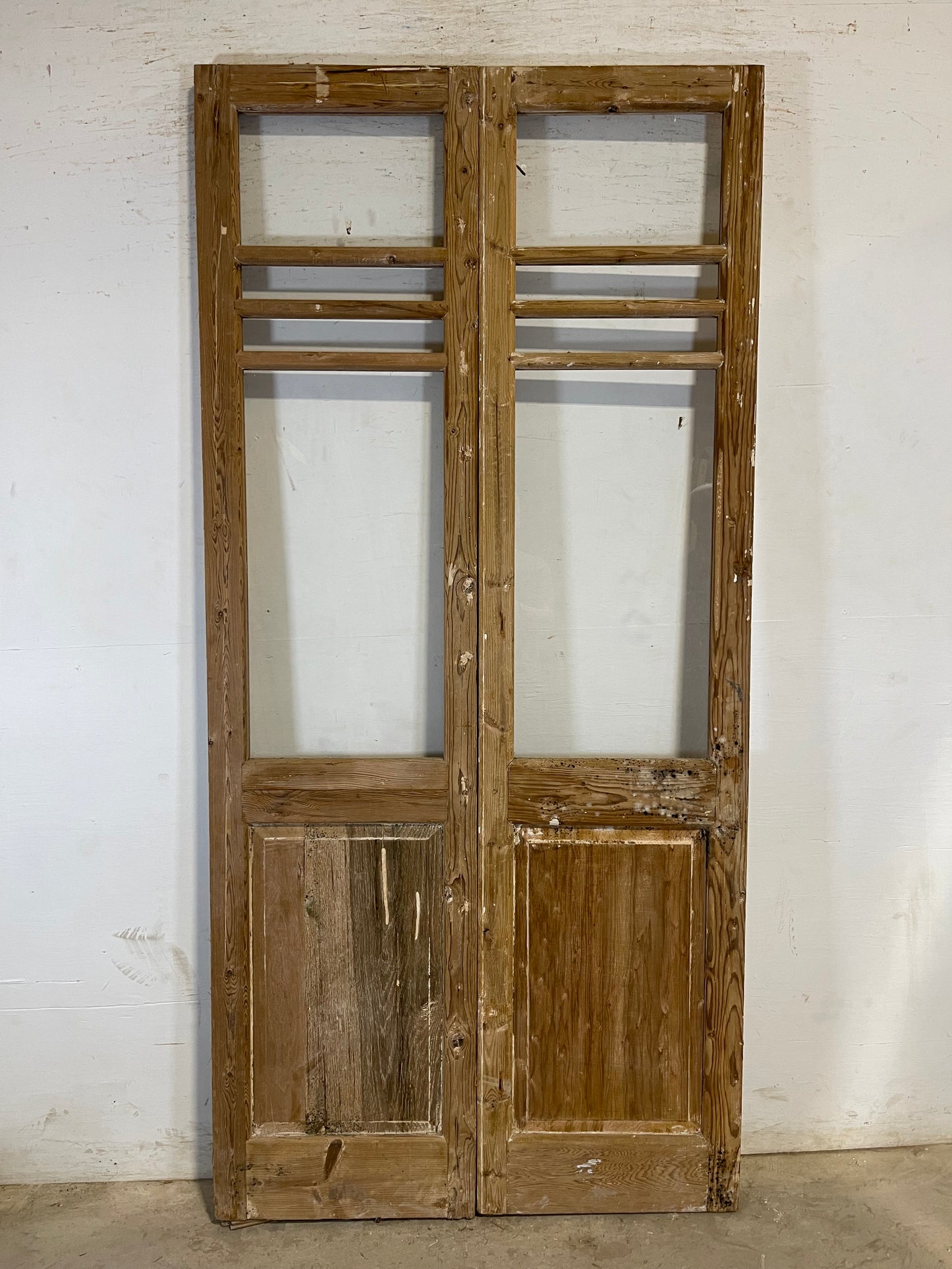 Antique French panel doors with glass (91.5x43) L194