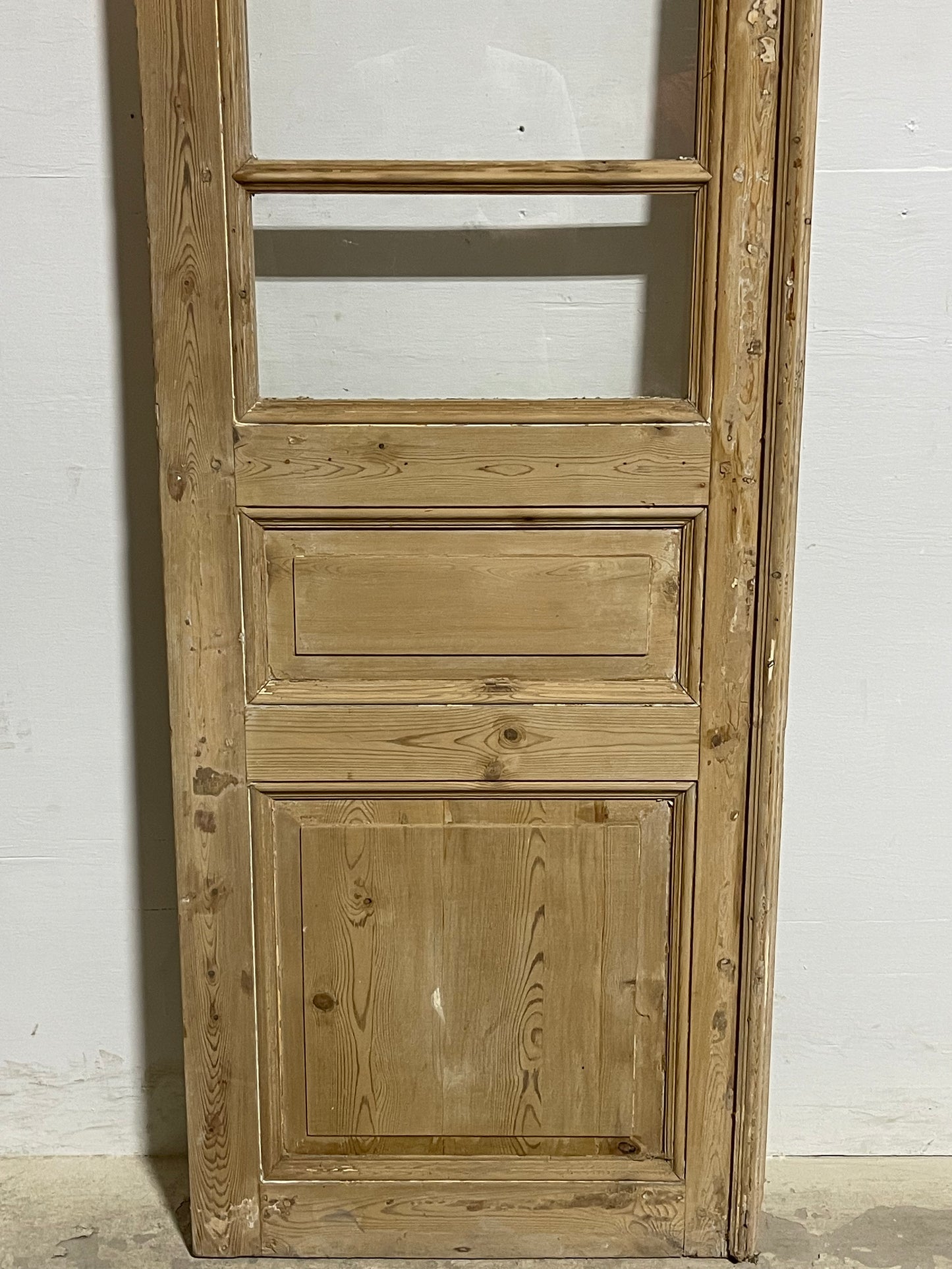 Antique French Panel Door with Glass (93.75x26.25) K311