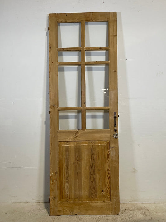 Antique French Panel Door with Glass  (84.25x28.75) L244
