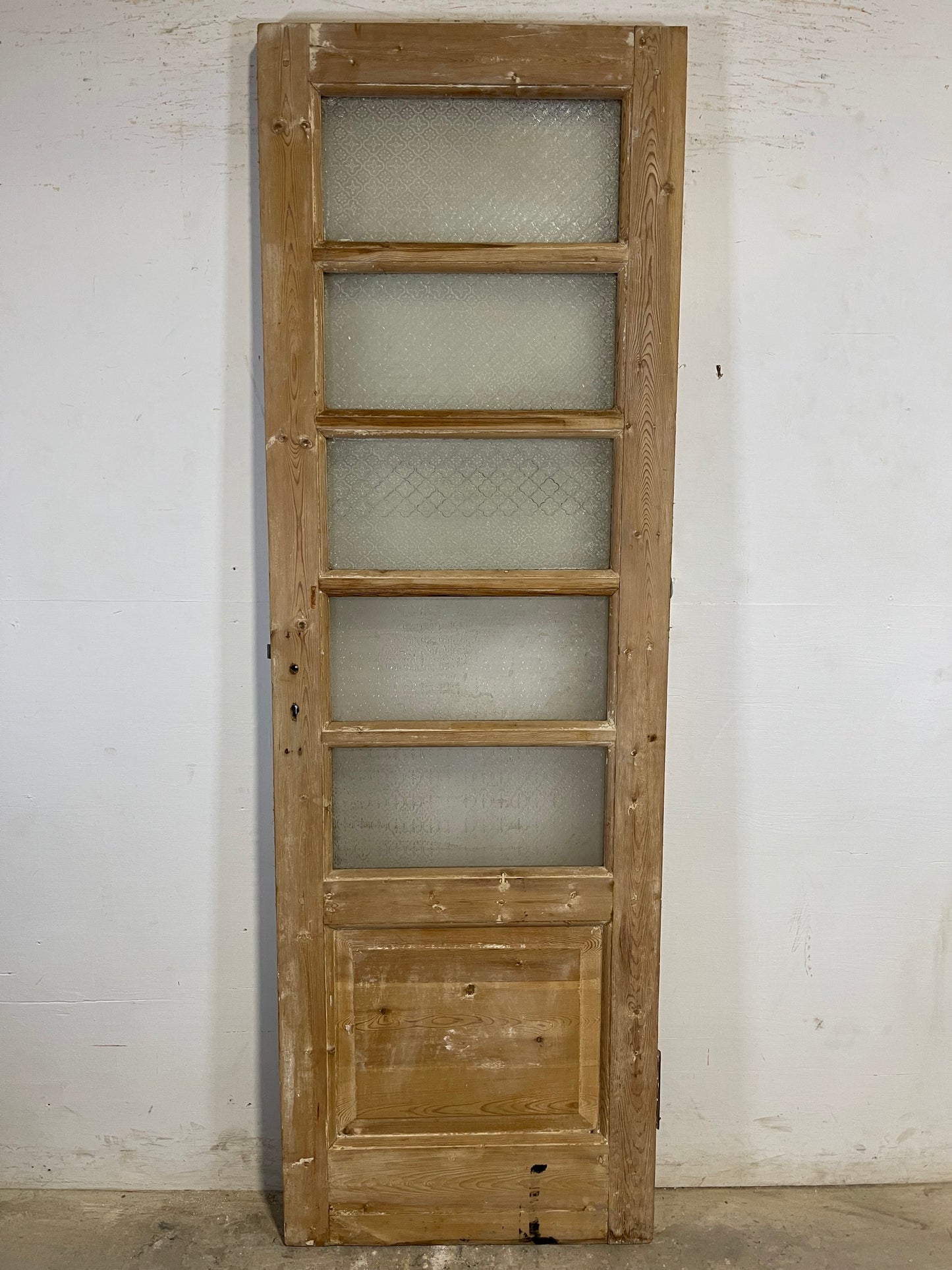 Copy of Antique French Panel Door with Glass (86x28) L144s