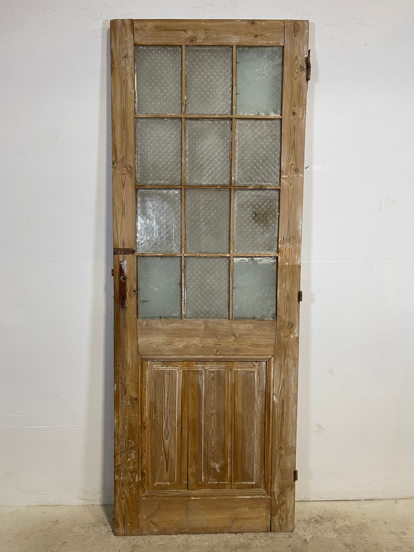 Antique French Panel Door with Glass (87.5x32) L320