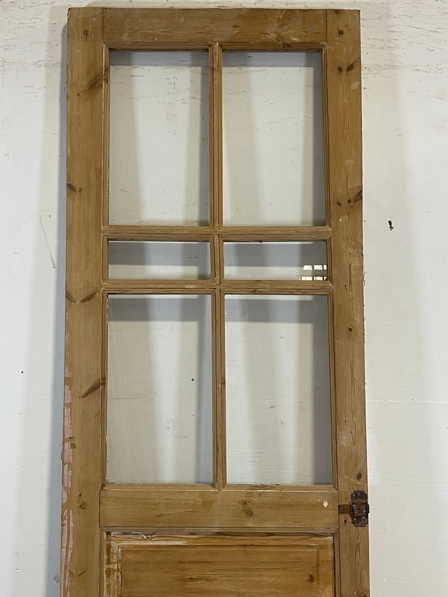 Antique French Panel Door with Glass (84.25x27) L119
