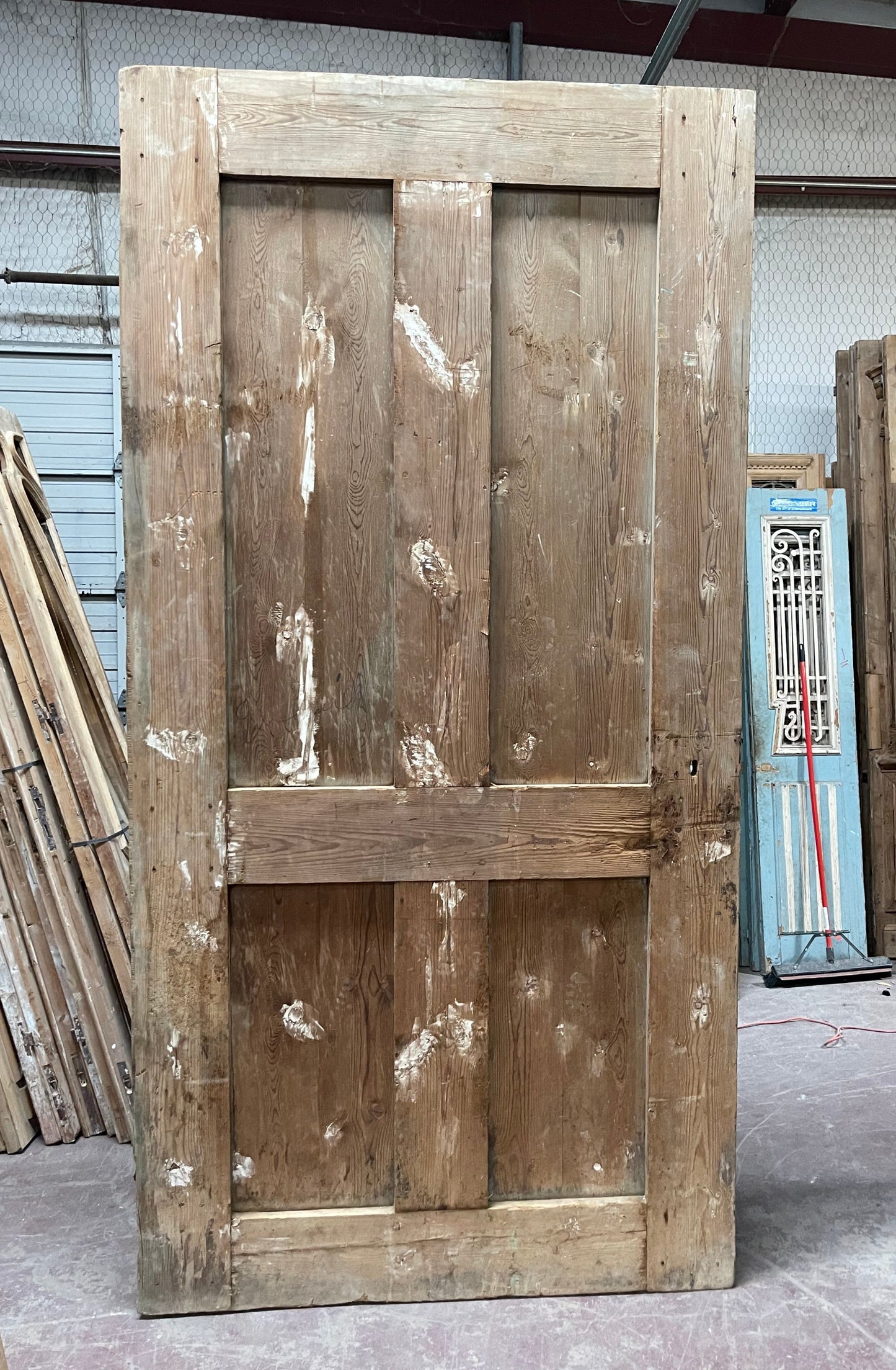 Antique French Panel Door with Carving (114 x 57.75) M055