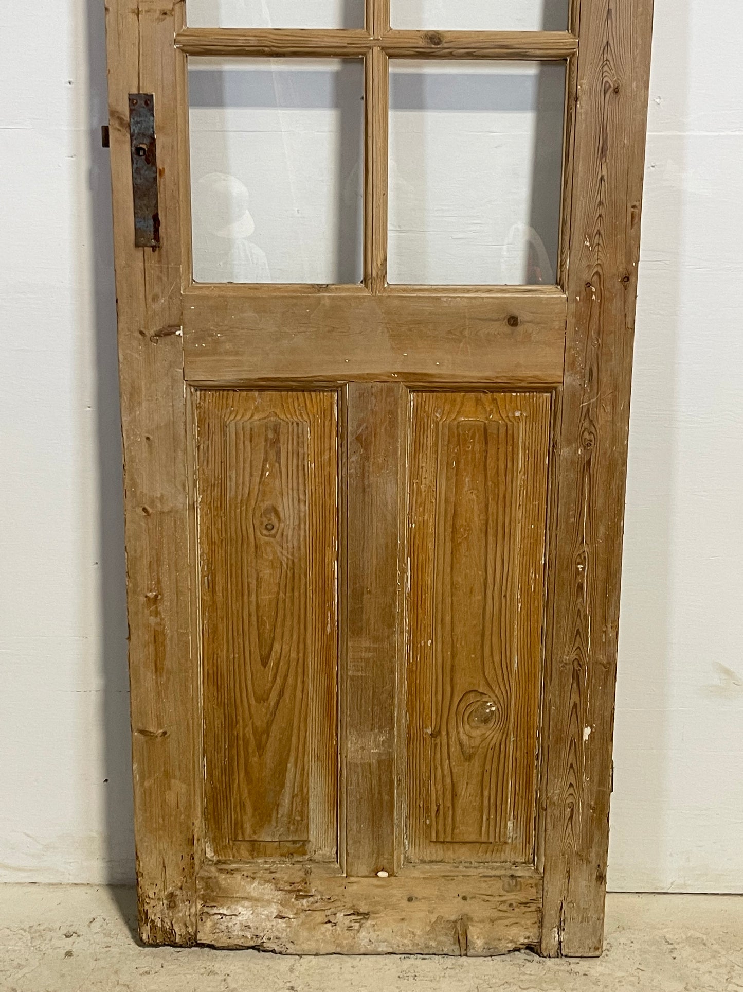 Antique French Panel Door with Glass  (82.25x28.25) L255