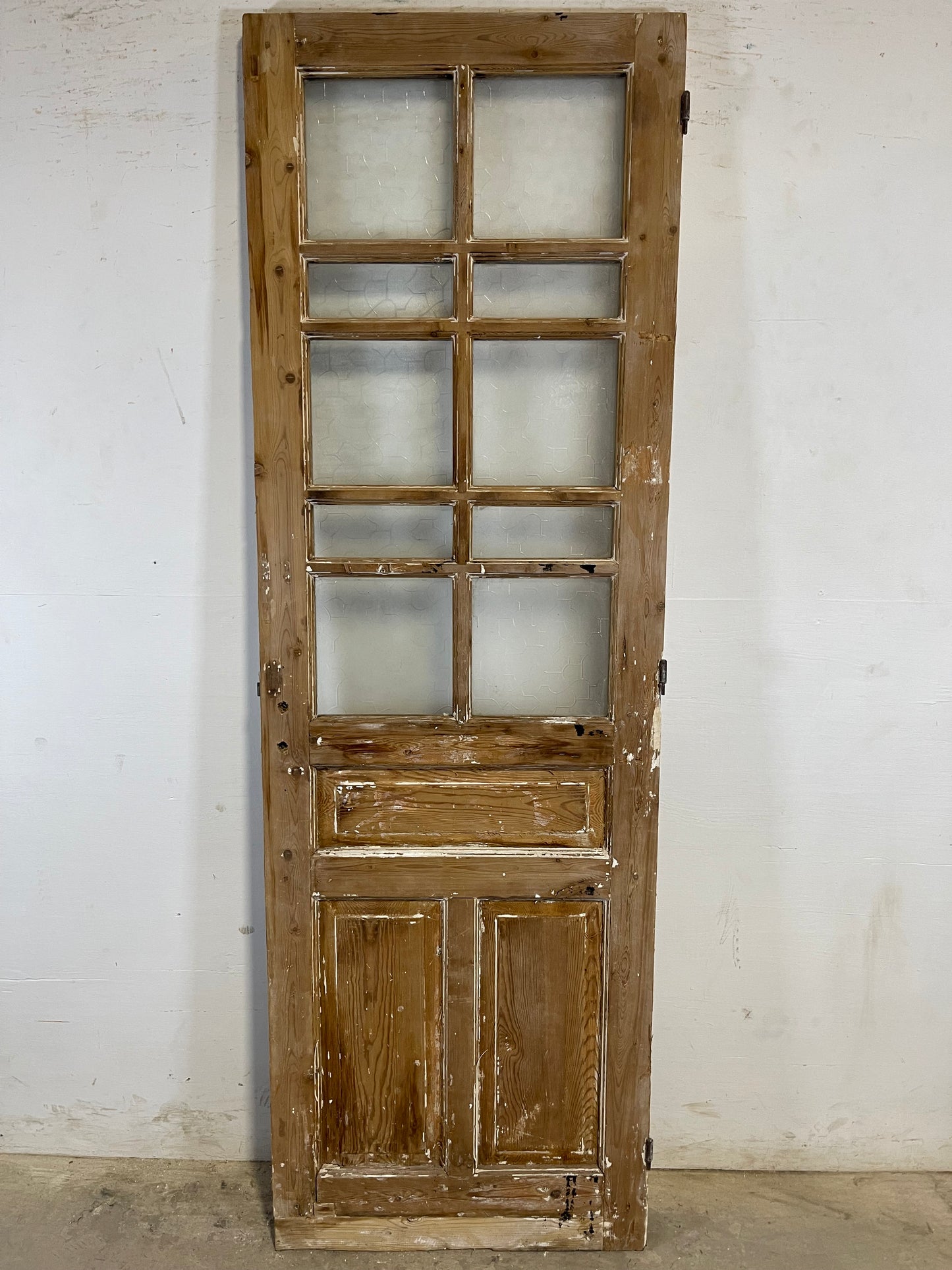 Antique French Panel Door with Glass (85x27.75) L131