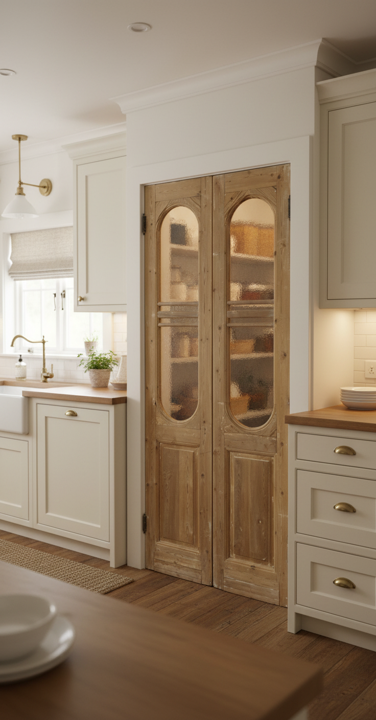 Antique French panel doors with Glass (95.5x39.5) P163