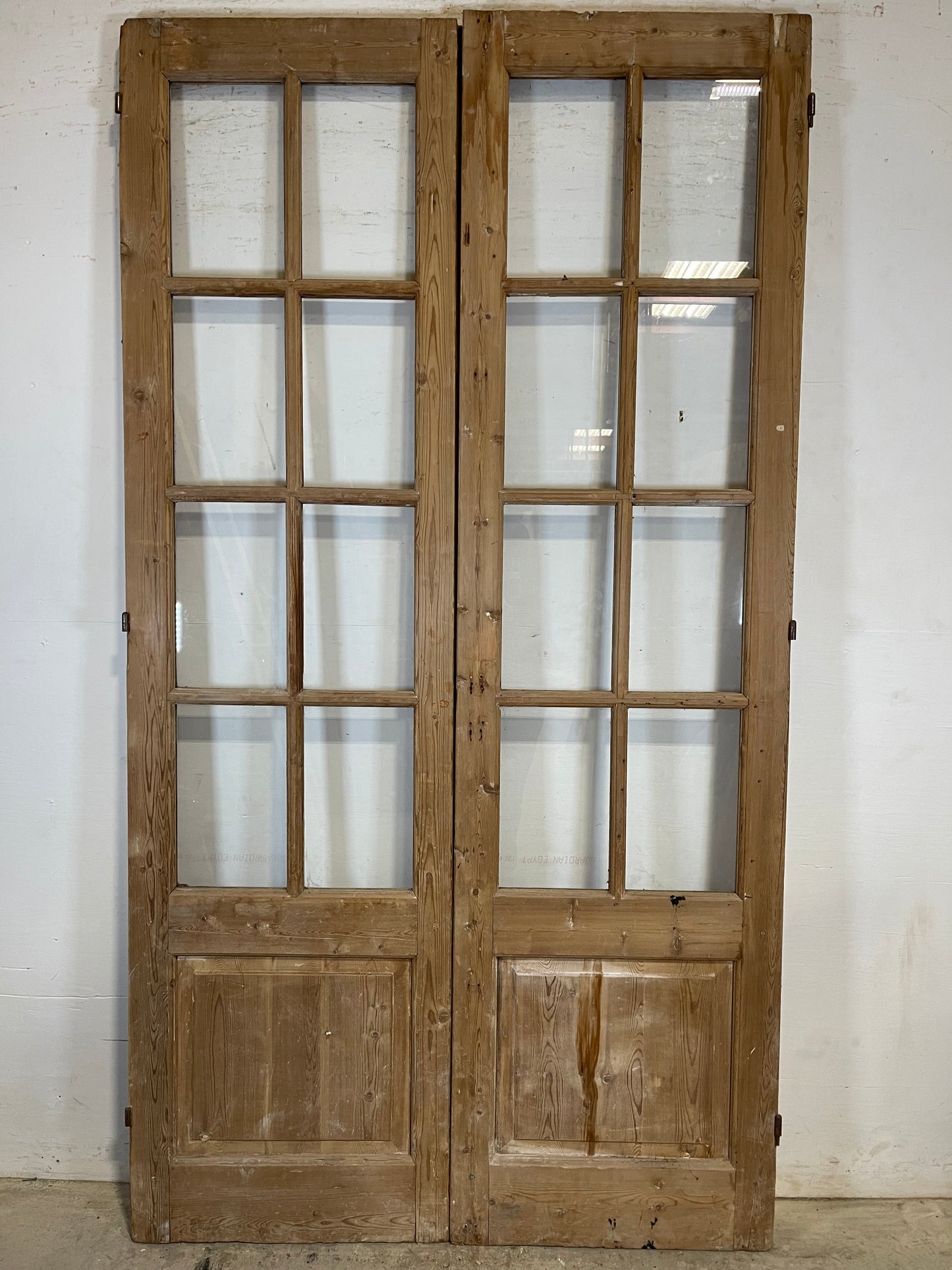 Antique French Panel Door with Glass (92.25x50.25) K313