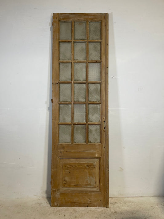 Antique French Panel Door with Glass  (96.5x27.75) L237