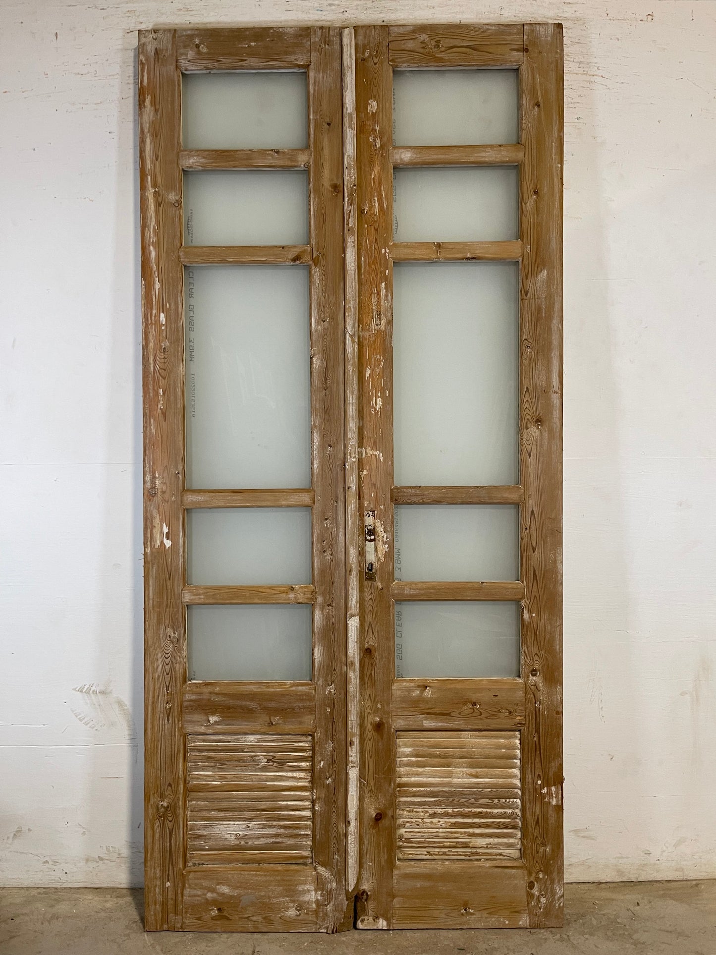 Antique French panel doors with glass (92.75x43.5) L180