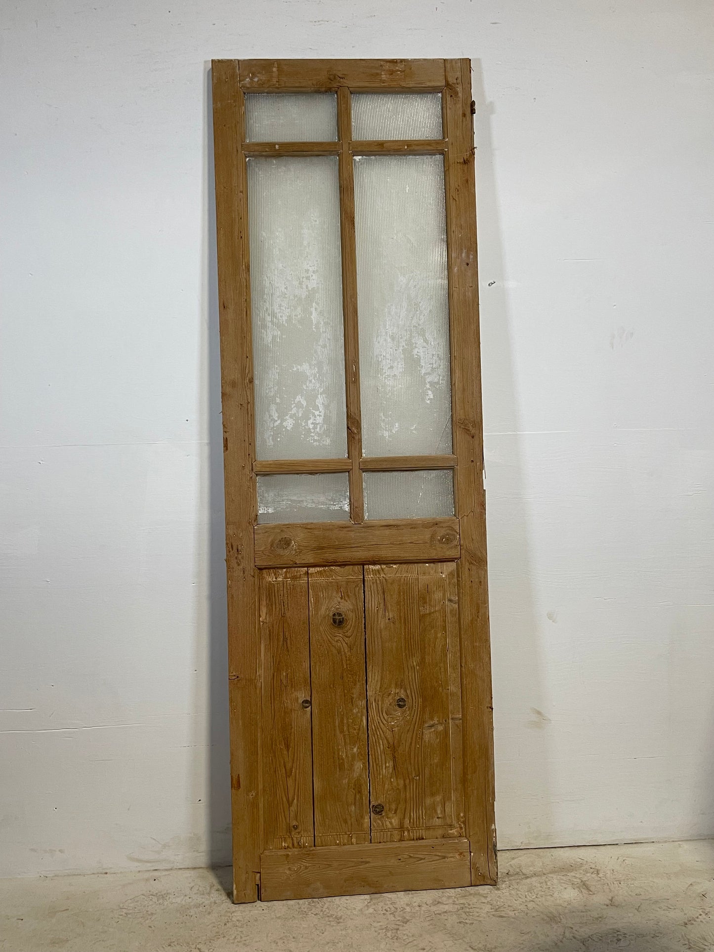 Antique French Panel Door with Glass (88.5x27.75) L245