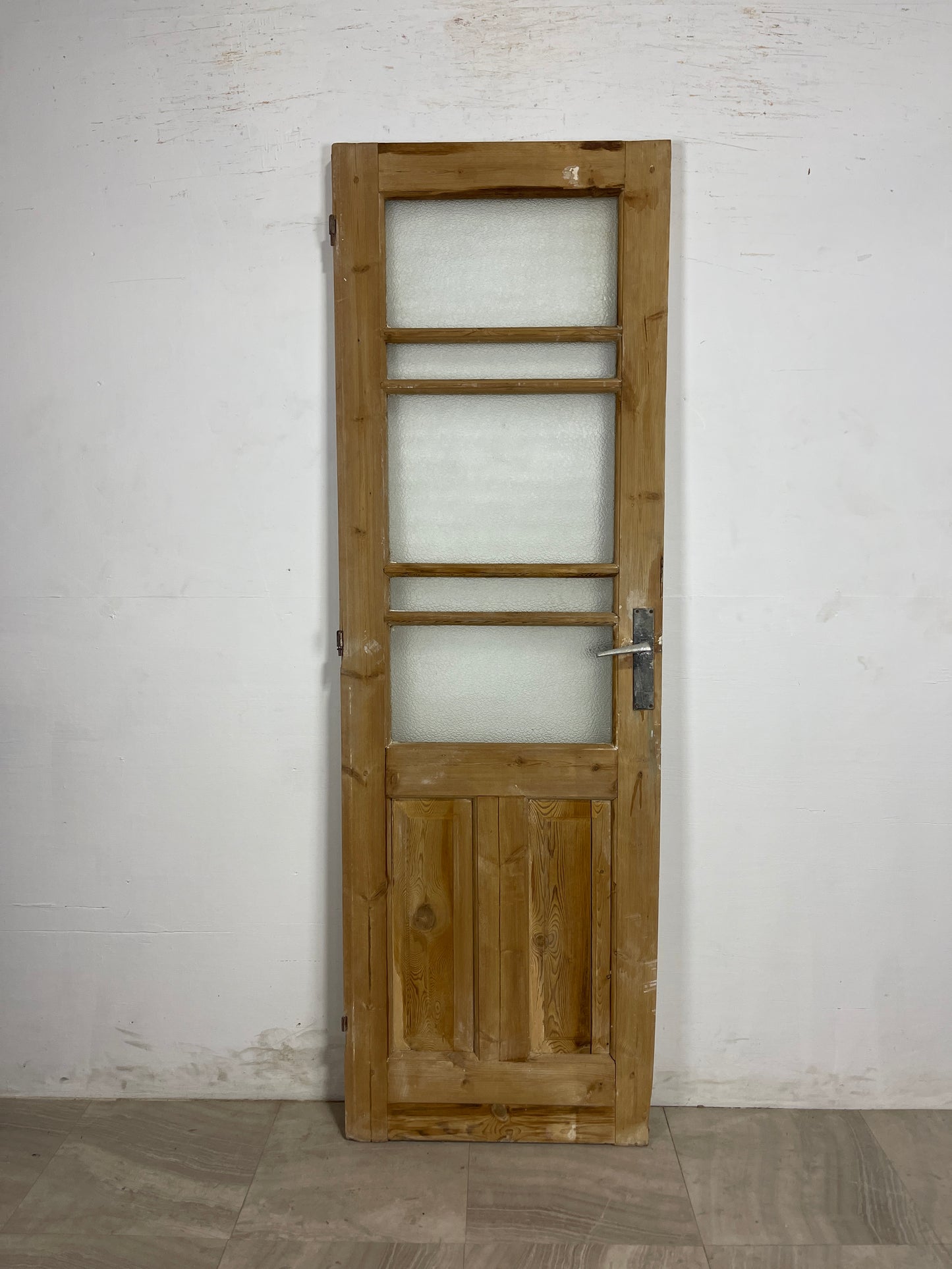 Antique French Panel Door with Glass (85 x27.5) N178
