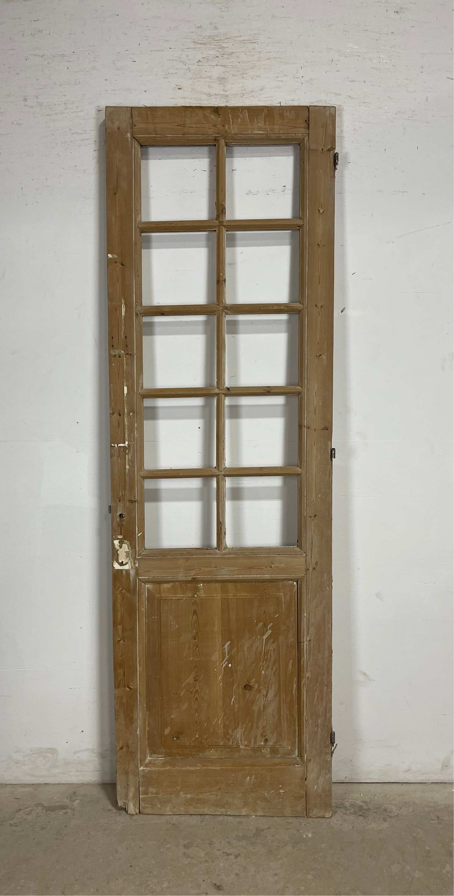 Antique French Panel Door with Glass (89.25x28) M250