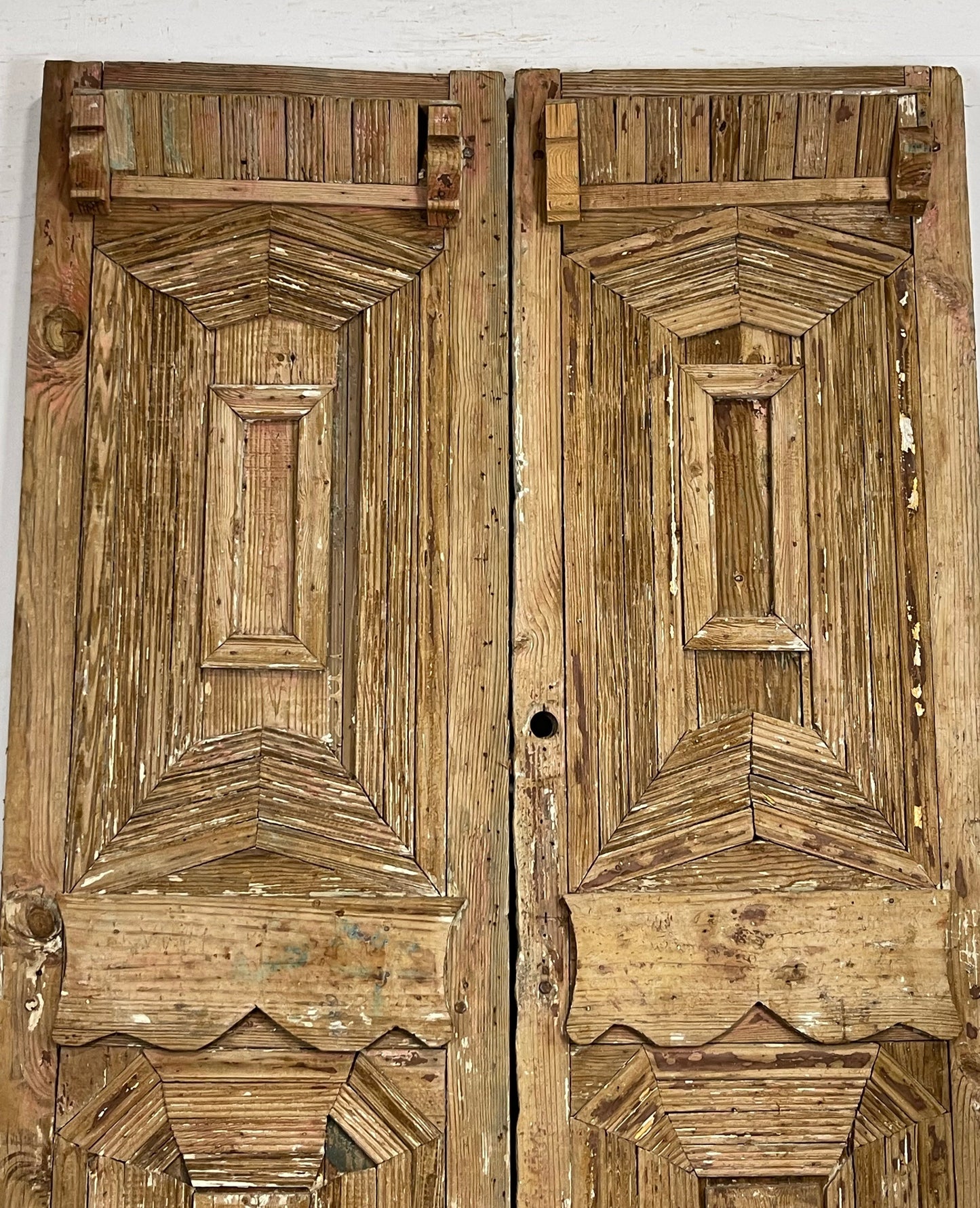 Antique French Panel Doors with Carving (94 x 52.75) M041