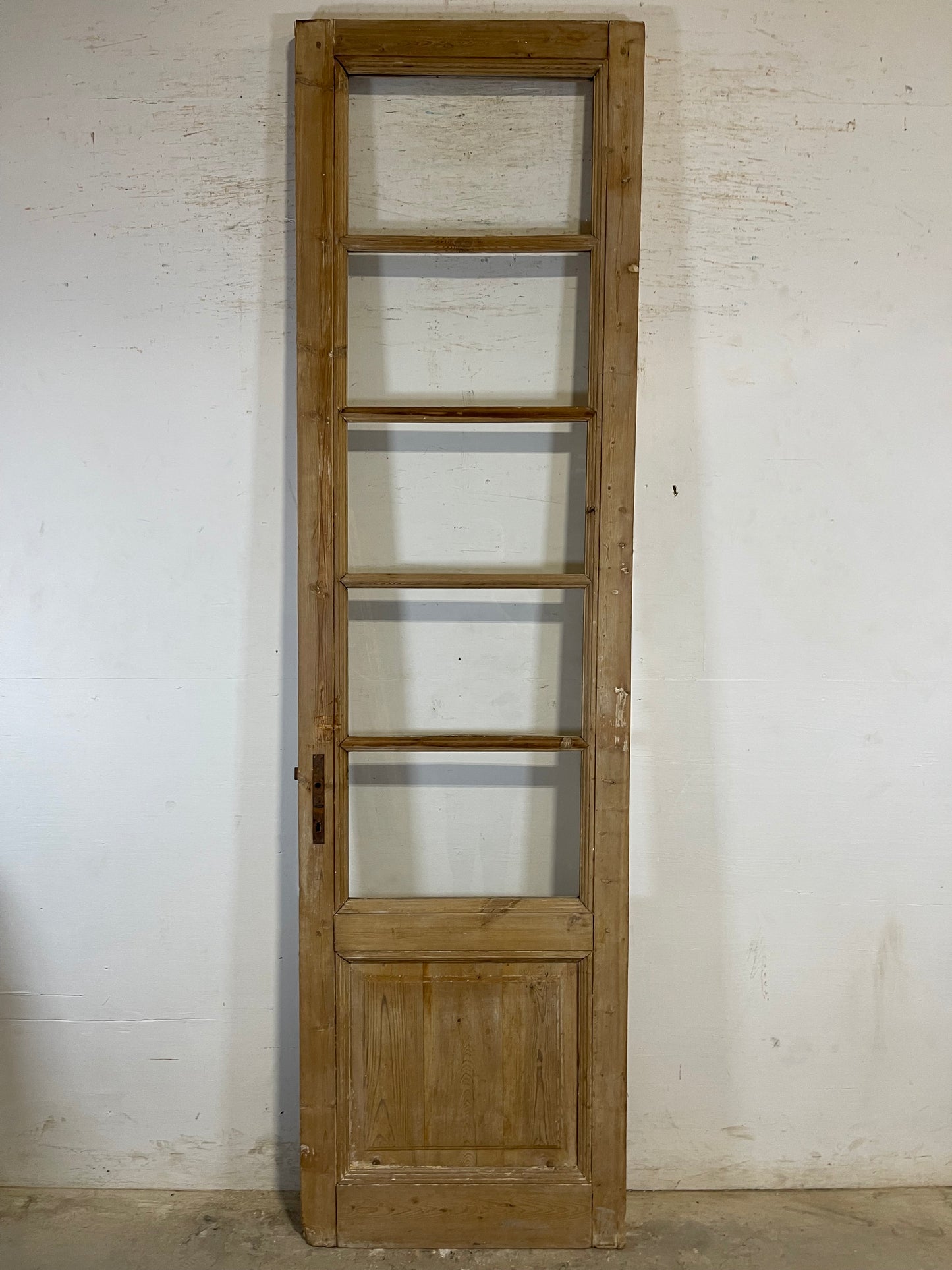 Antique French Panel Door with Glass (101.25x28.25) L140s