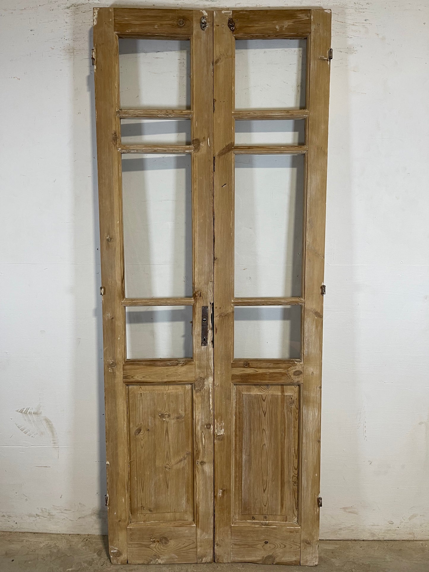 Antique French panel doors with glass (84.5x33.5) L171
