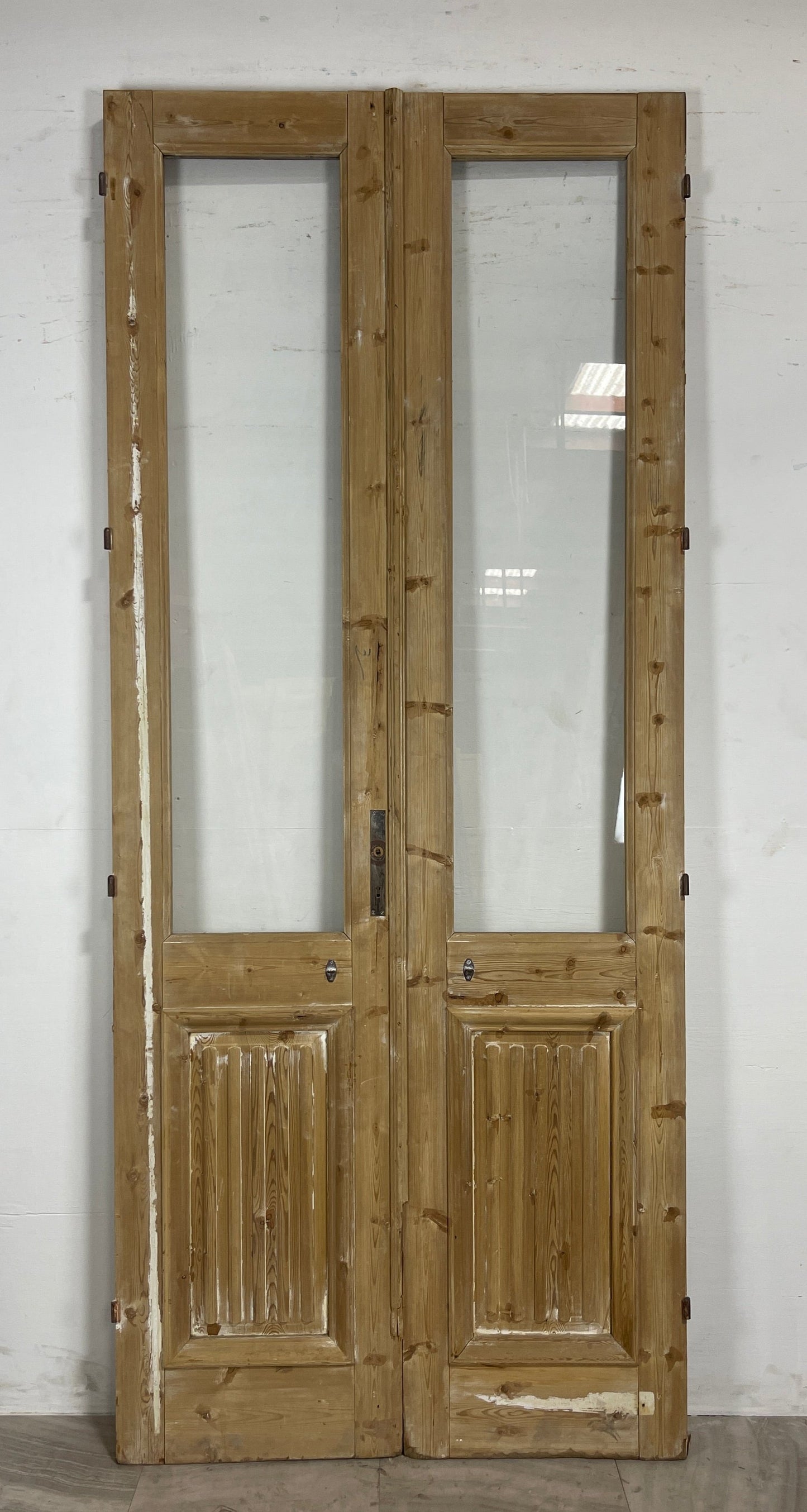 Antique French Panel Doors with Glass (103.5 x 43.5) N026