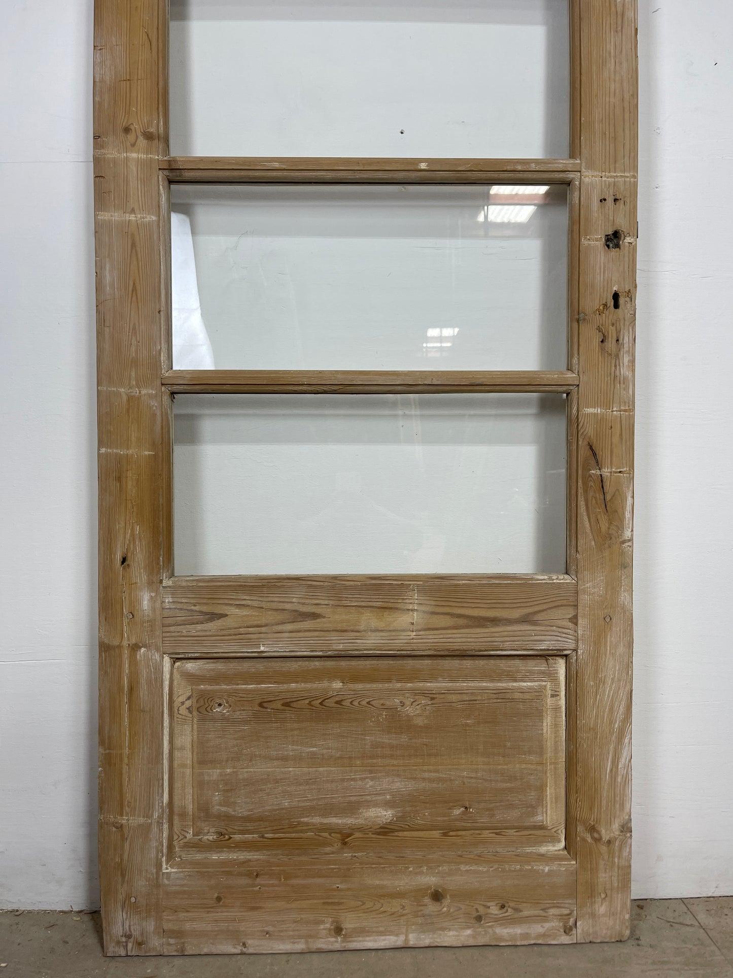 Antique French Panel Door - Single with glass (87x31.75) O267