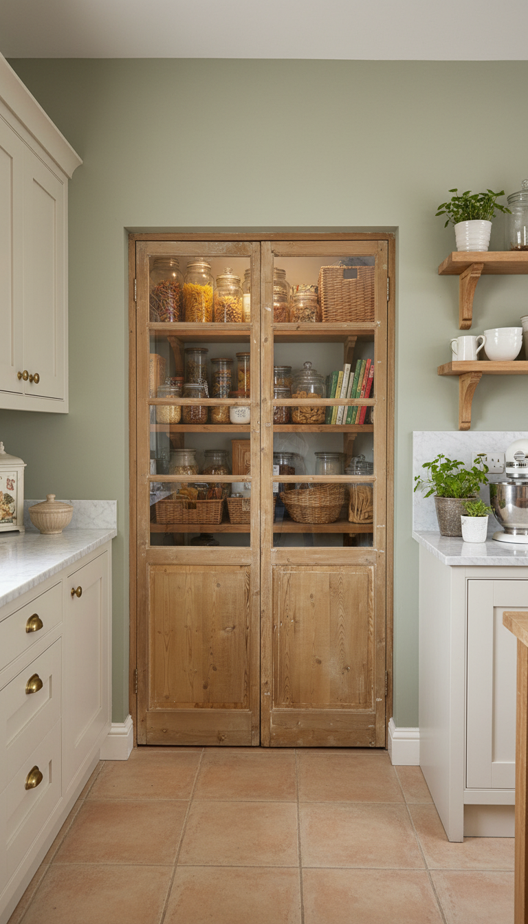 Antique French panel doors with Glass (87x44) P153