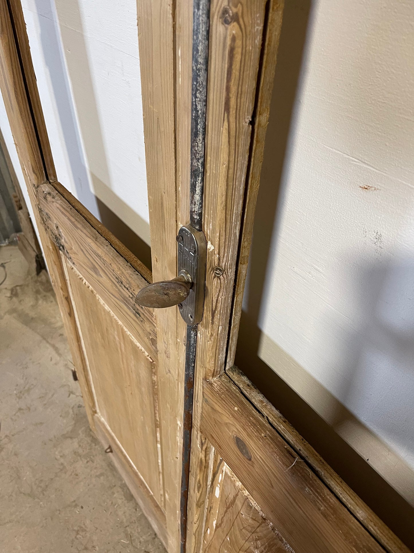 Antique French panel doors with glass (91.25x43) L191