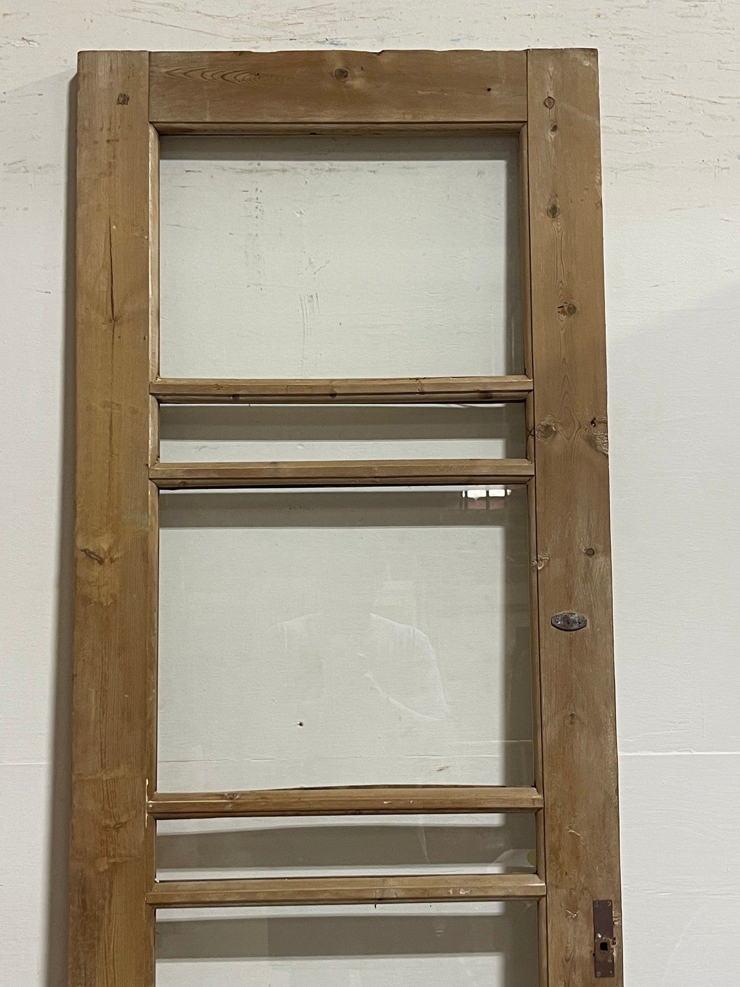Antique French Panel Door with Glass (85.5x27.5) J900