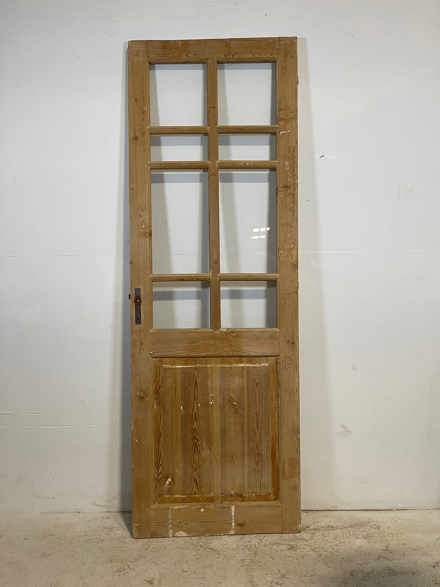 Antique French Panel Door with Glass  (84.25x28.75) L244