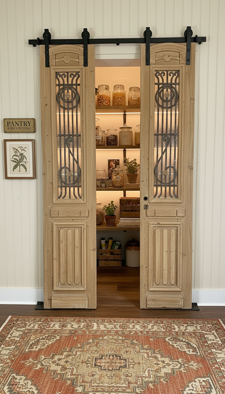 Antique French panel doors with Metal (95.5x40) P117