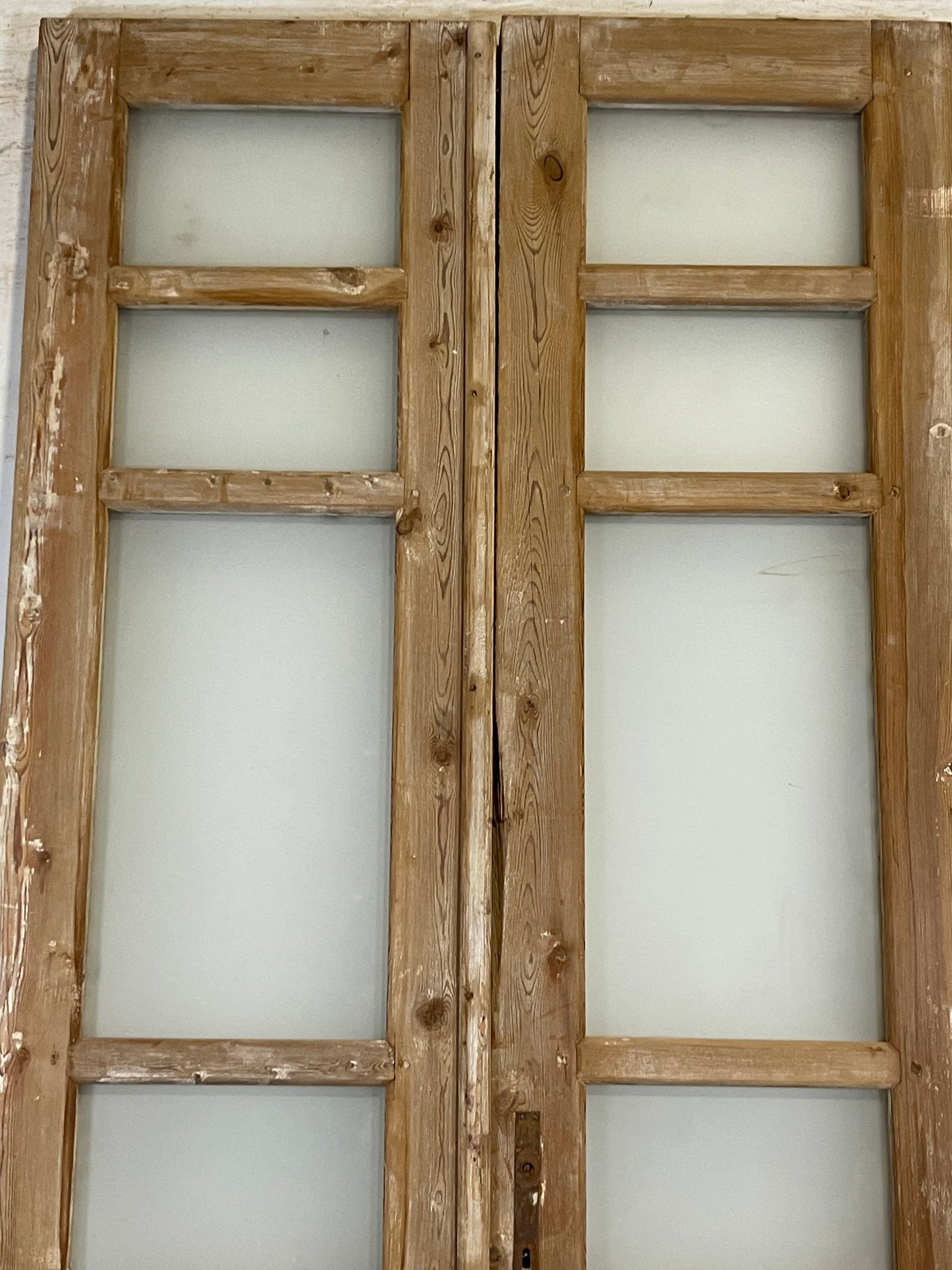 Antique French panel doors with glass (92x42.75) L177