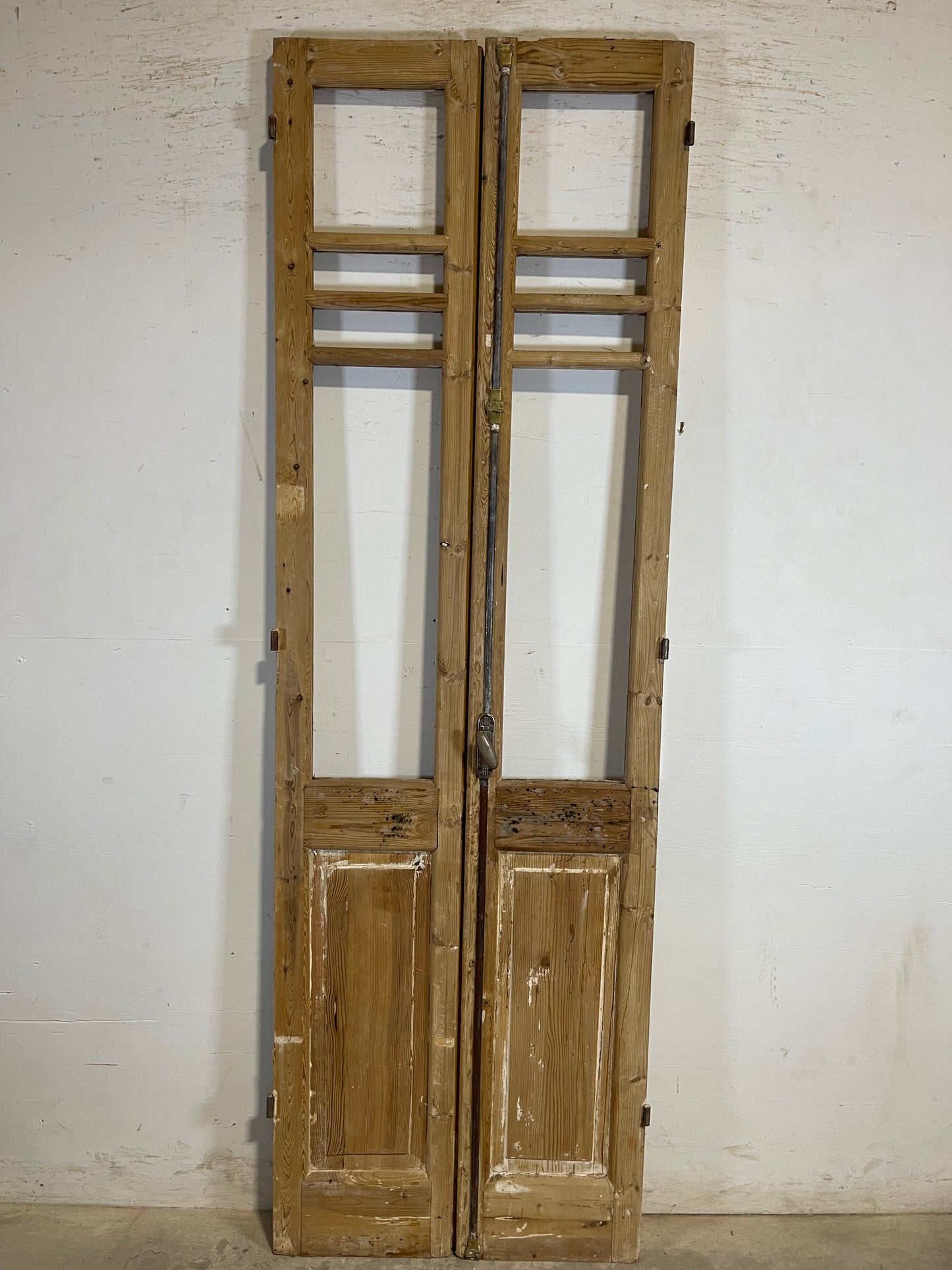 Antique French panel doors with glass (90.5x28.75) L157