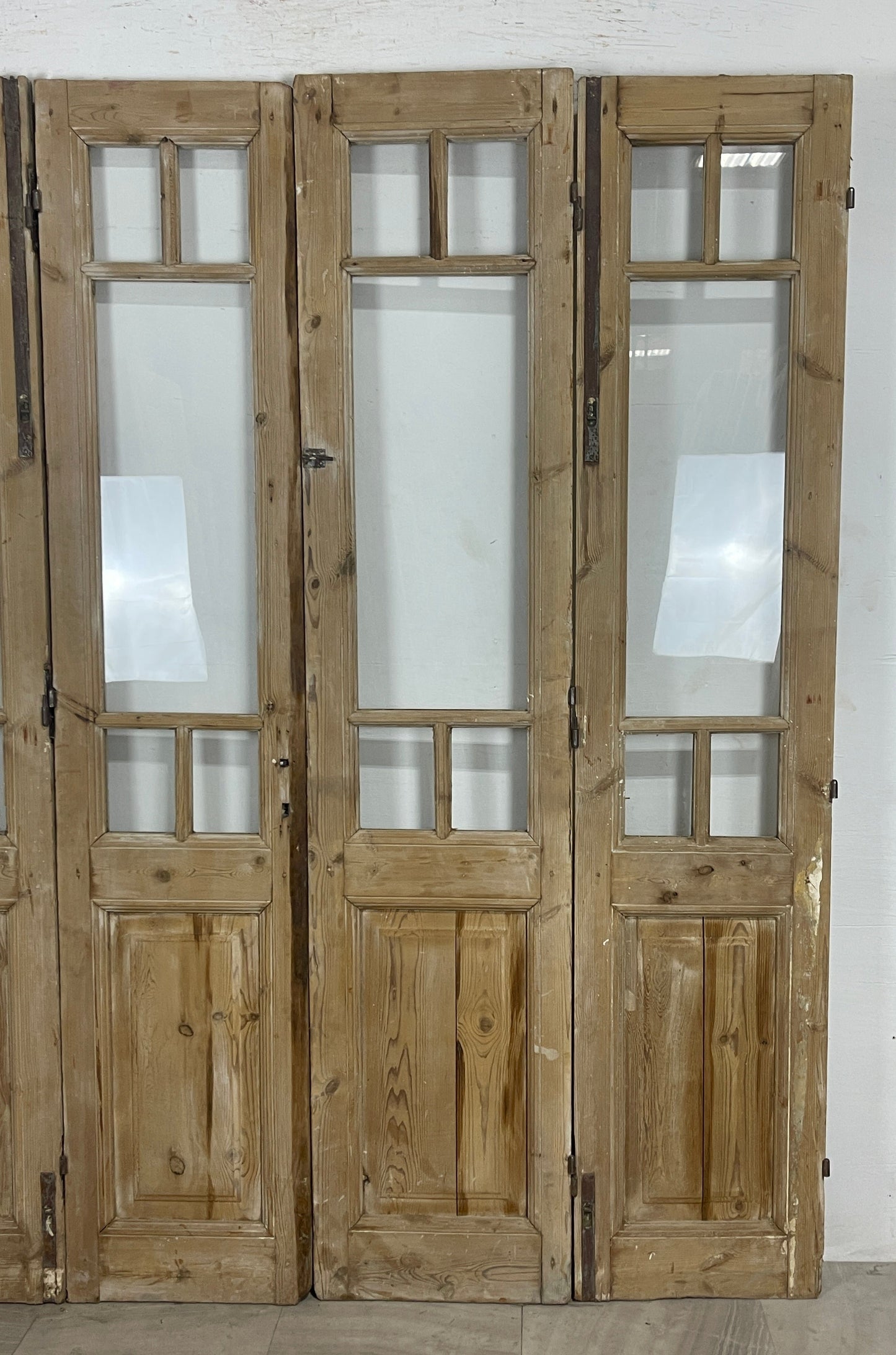 Antique French Panel Doors with glass (88.5x76) N147