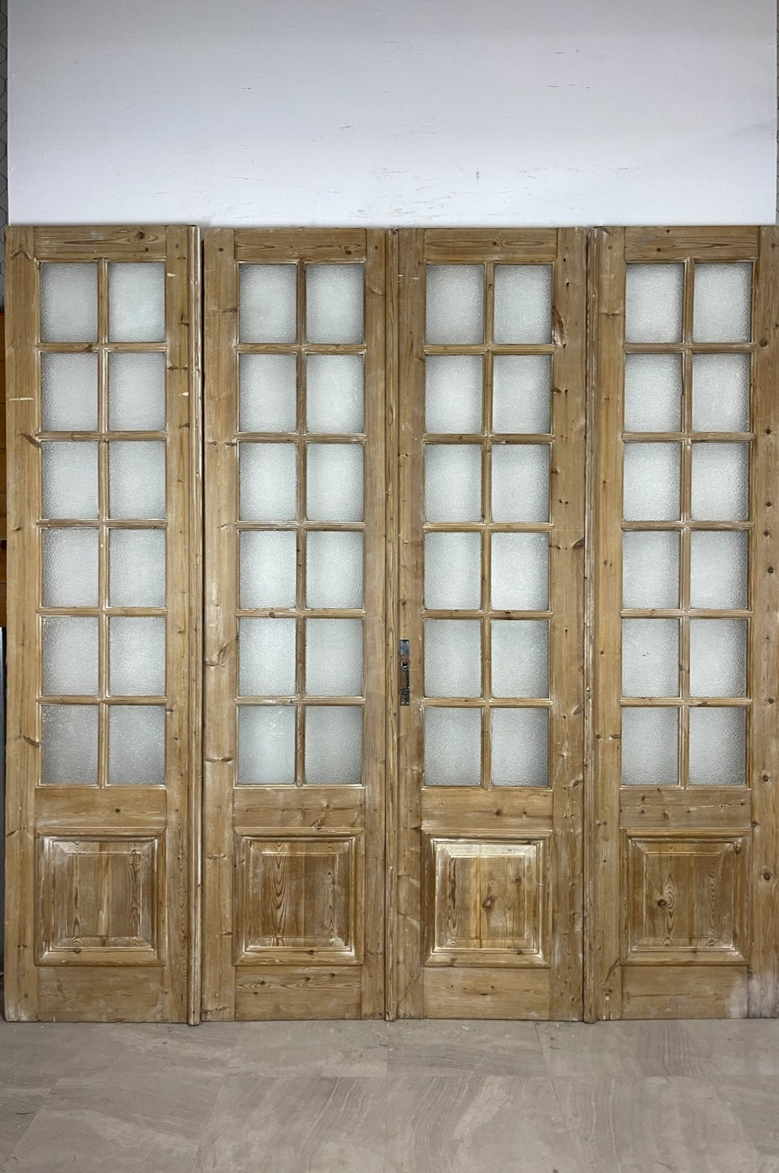 Antique French panel doors with Glass (97.75 x 96.5) O84