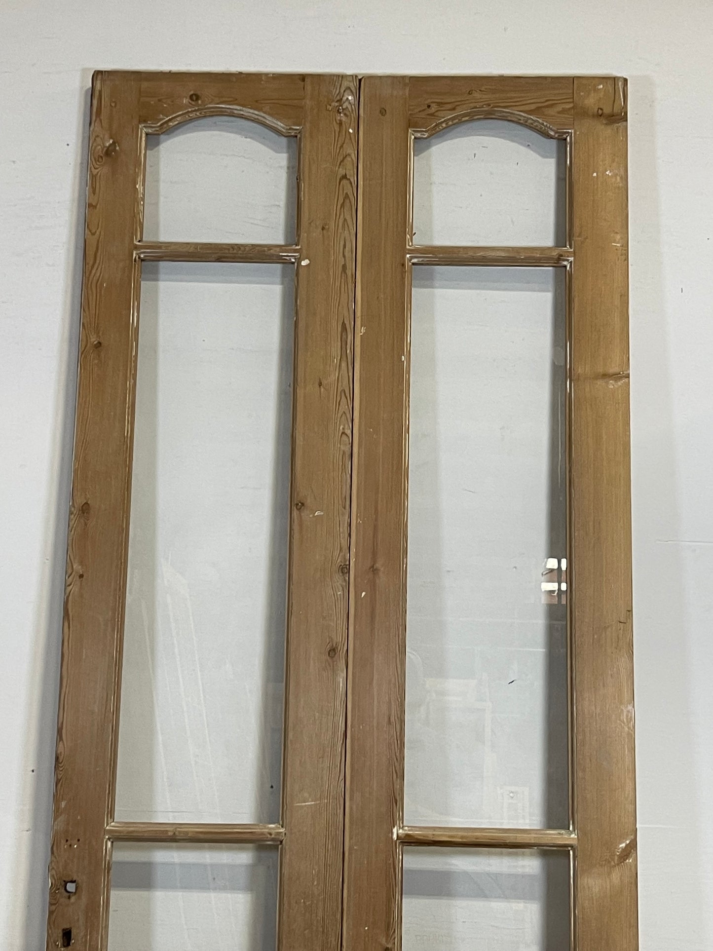 Antique French panel doors with glass (99x37.5) k315