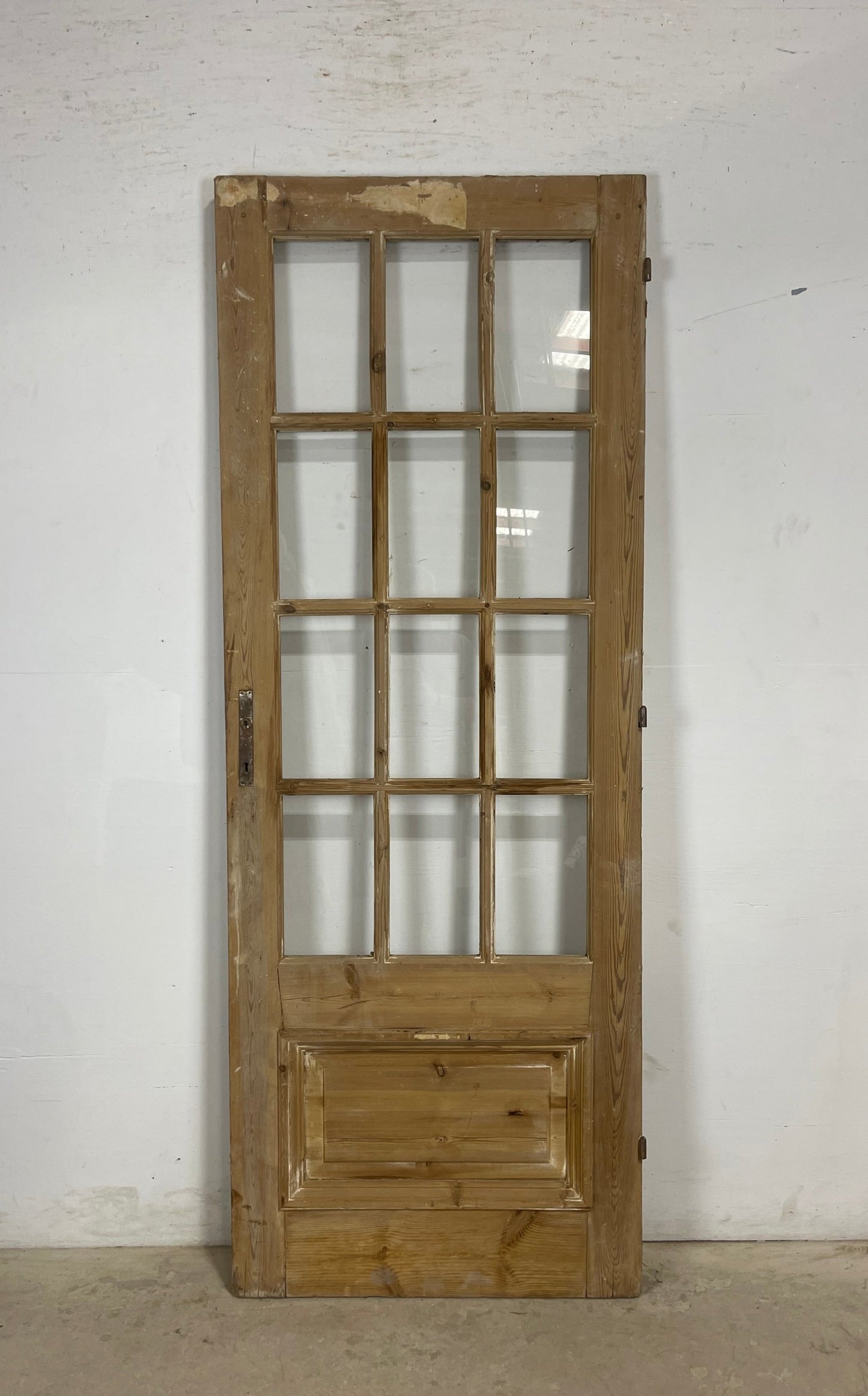 Antique French Panel Door with Glass (84x31.5) M214