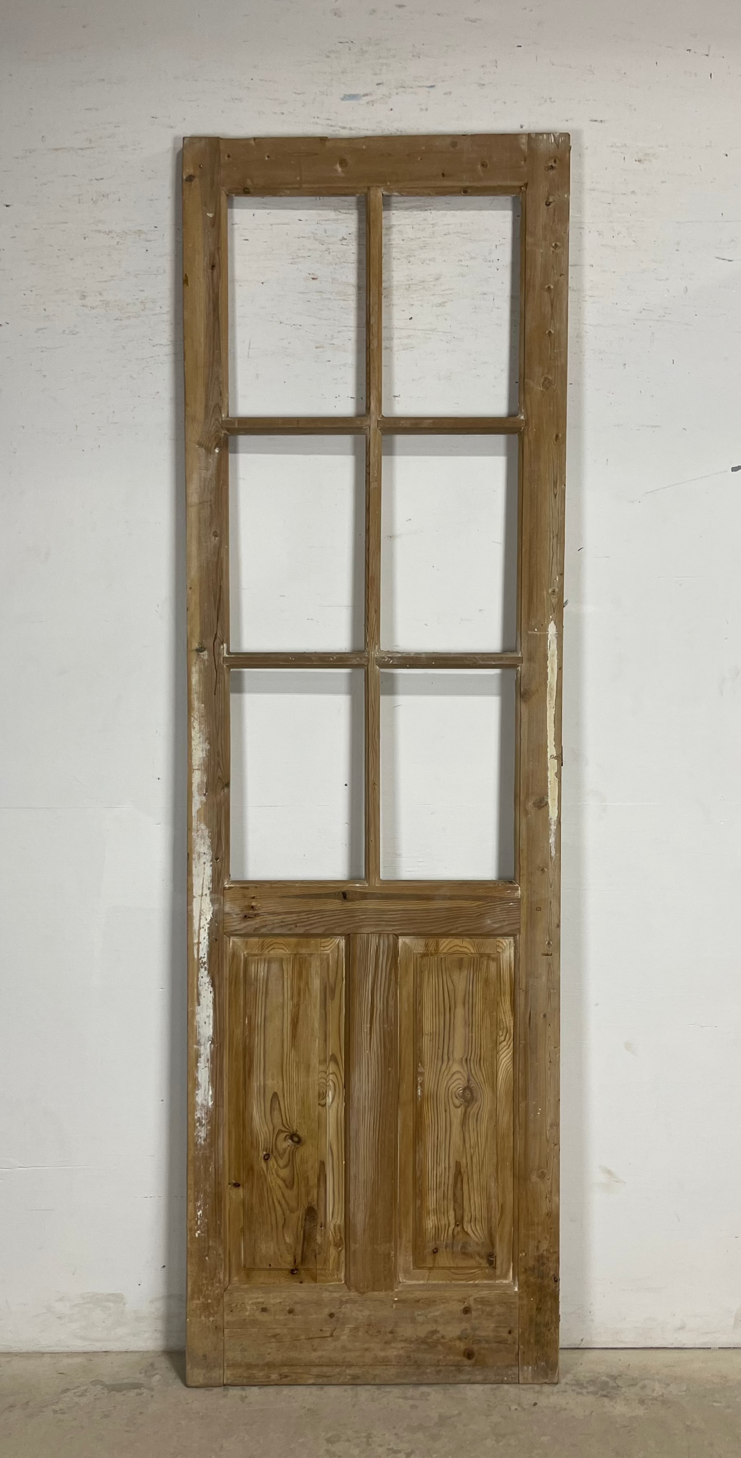 Antique French Panel Door with Glass (102.25x31) M247
