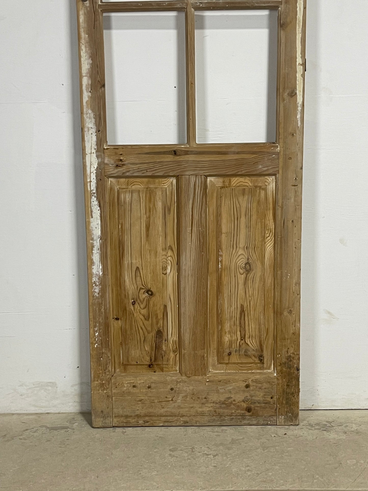 Antique French Panel Door with Glass (102.25x31) M247