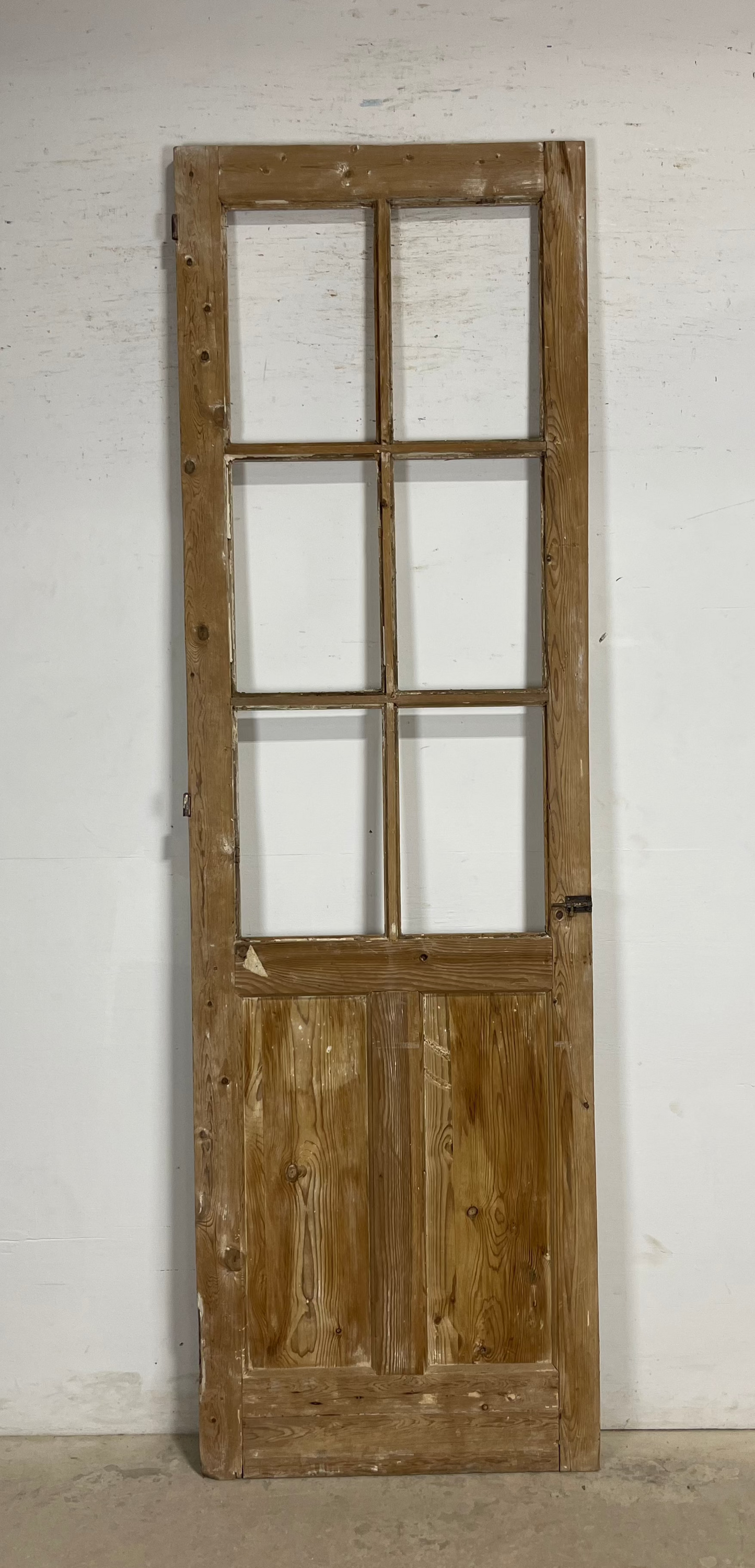Antique French Panel Door with Glass (102.25x31) M247