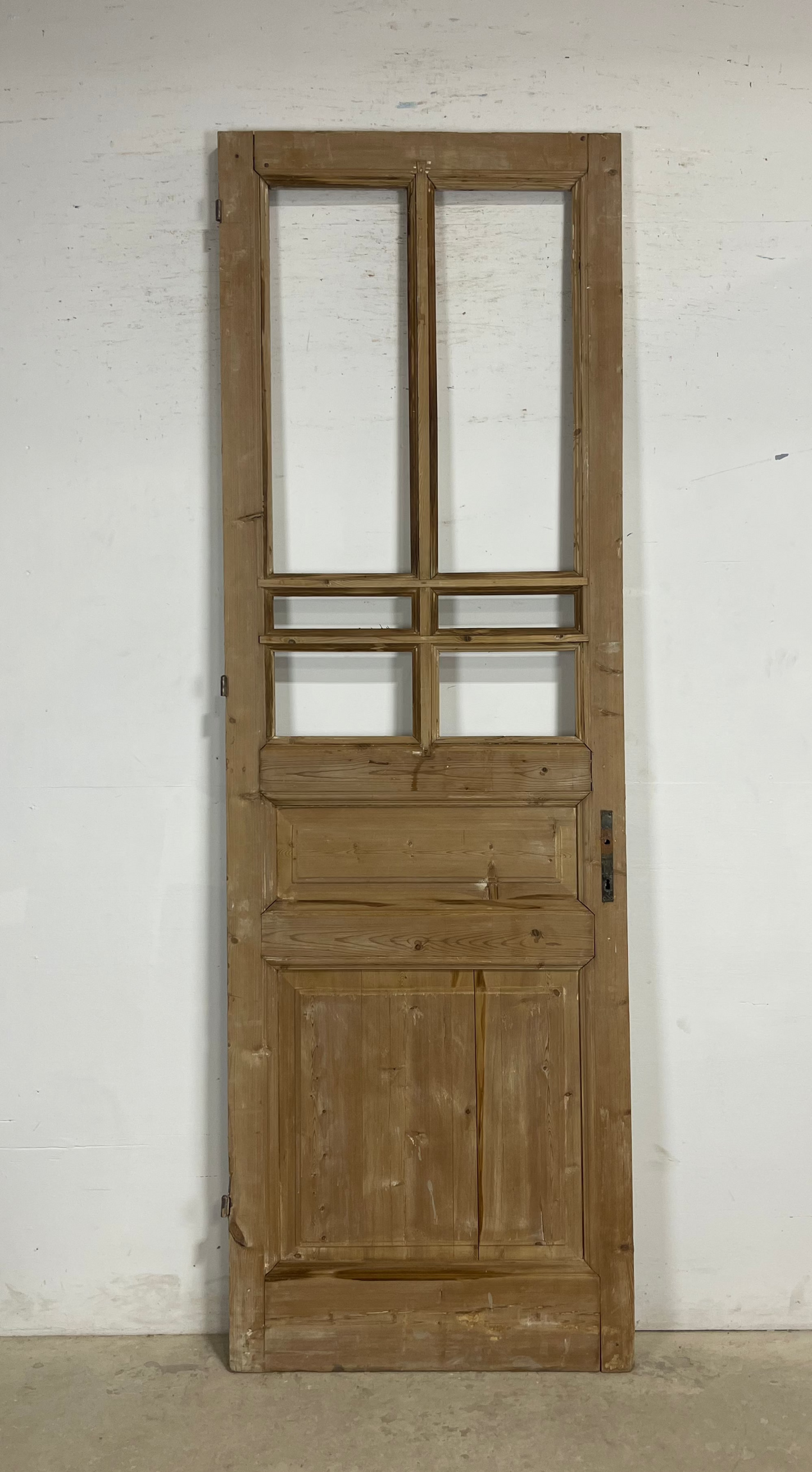 Antique French Panel Door with Glass (85.25x31.25) M260
