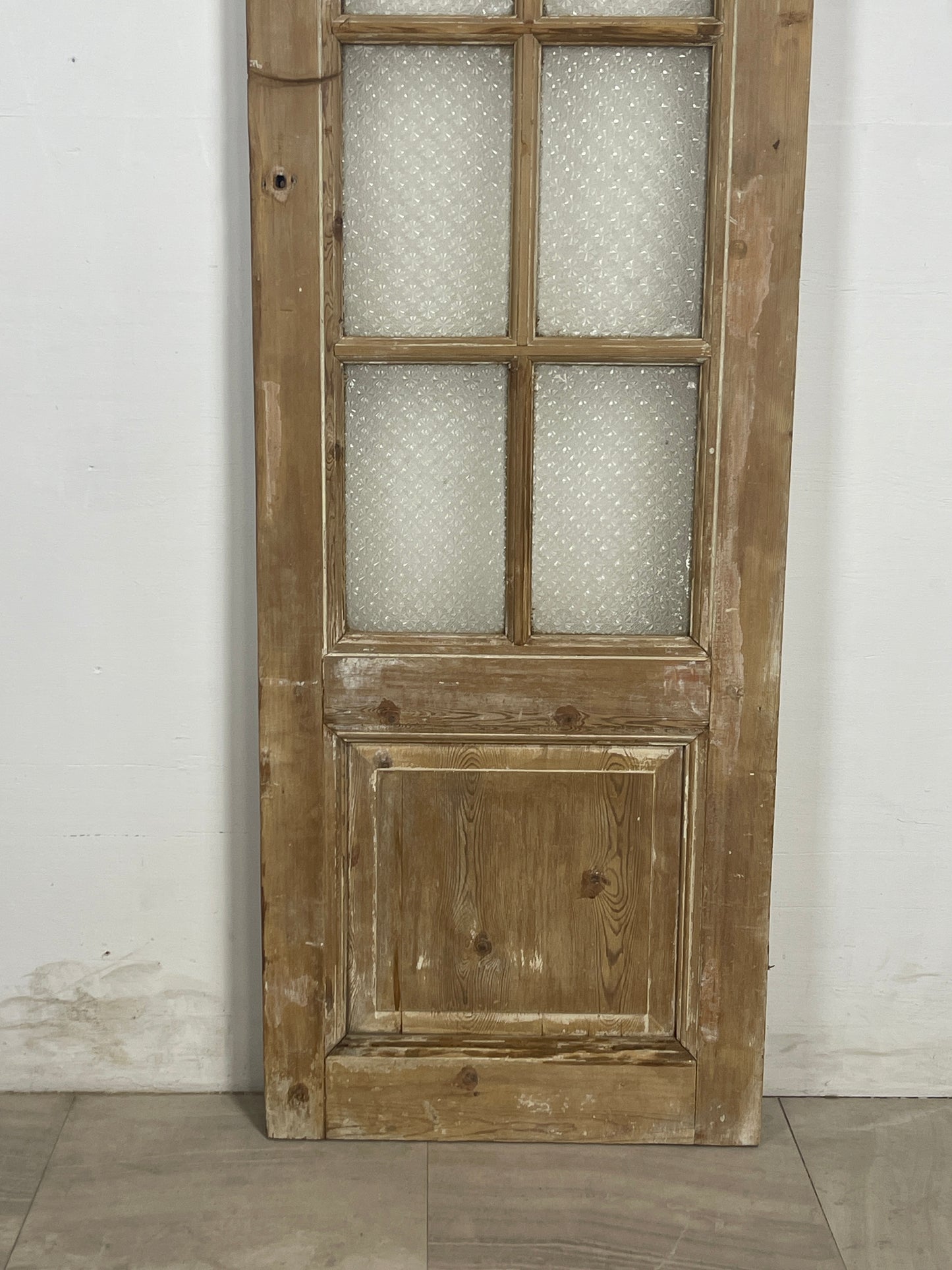 Antique French Panel Door with Glass (82.25 x 24.25) N181