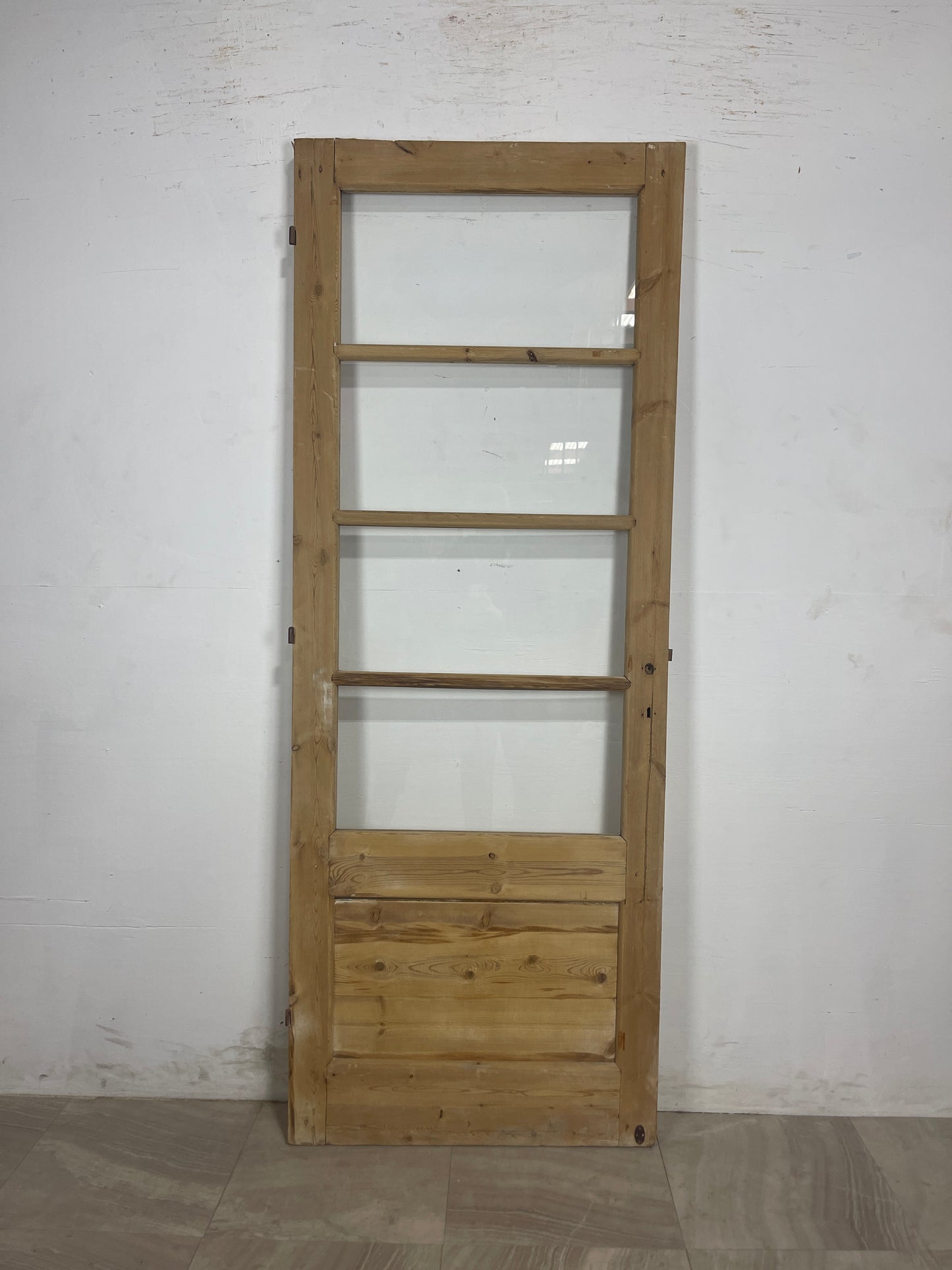 Antique French Panel Door with Glass (84.75 x 32) N182