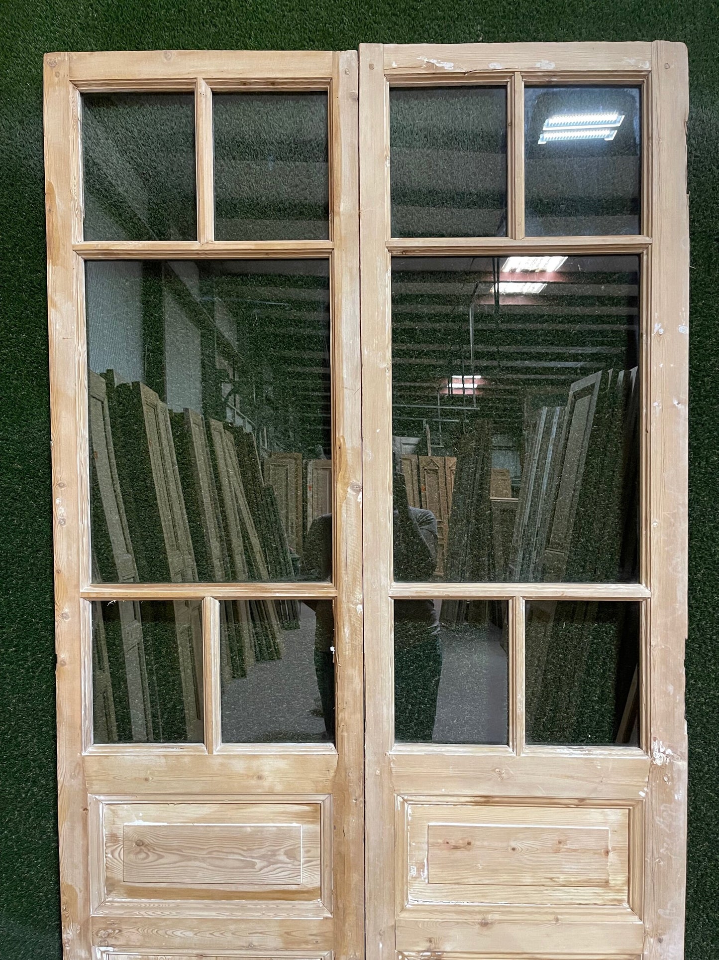 Antique French door (93x47) with glass D188