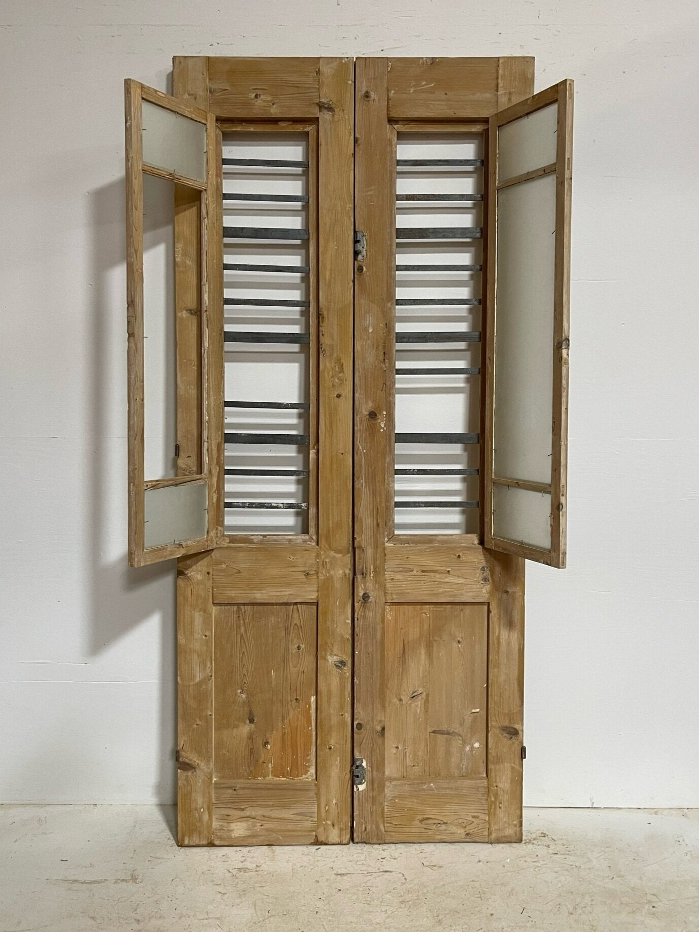 Antique French doors (91.5X40.75) with glass G1580