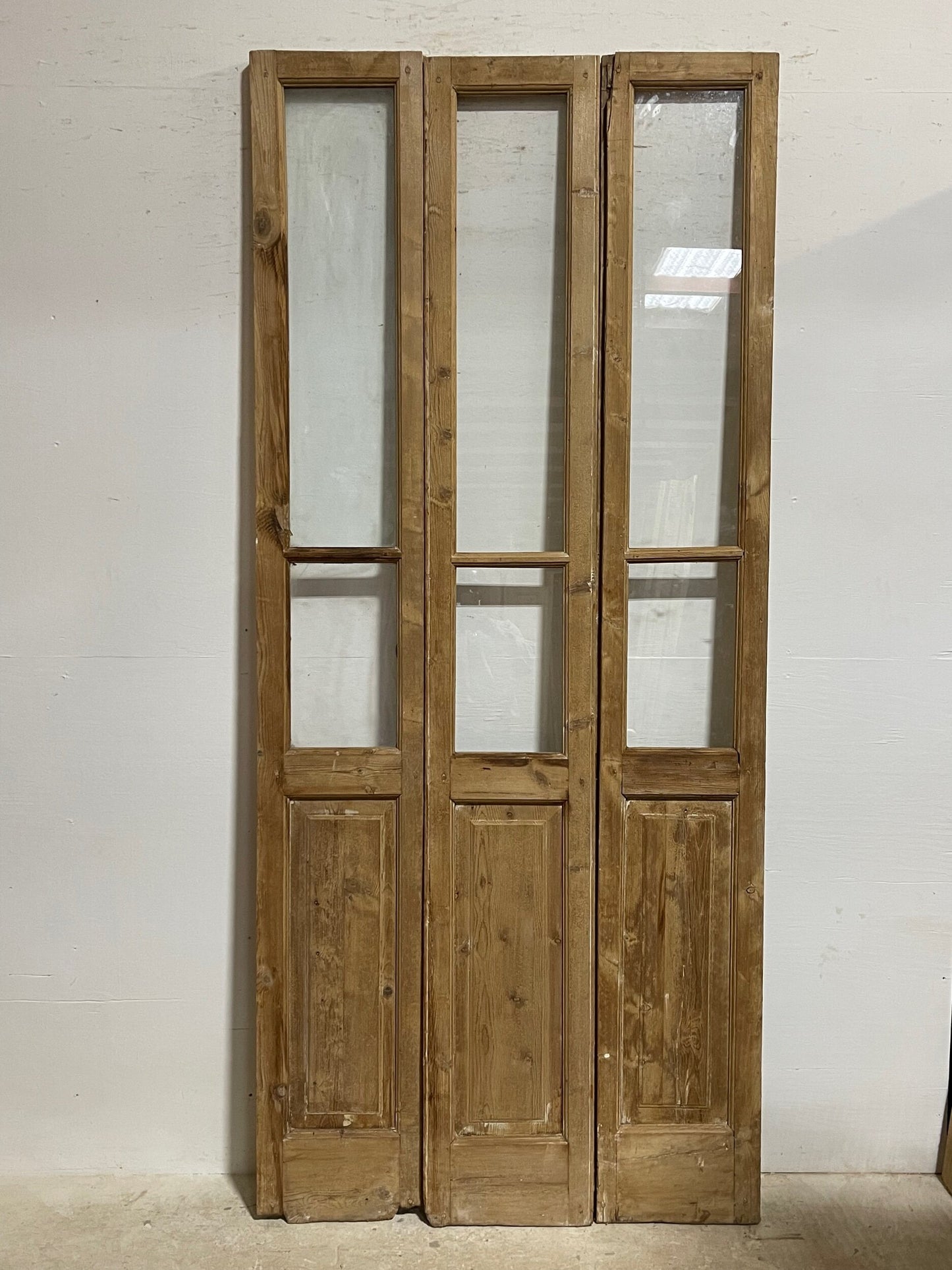 Antique French doors with glass (98.5x43.25) H0243s