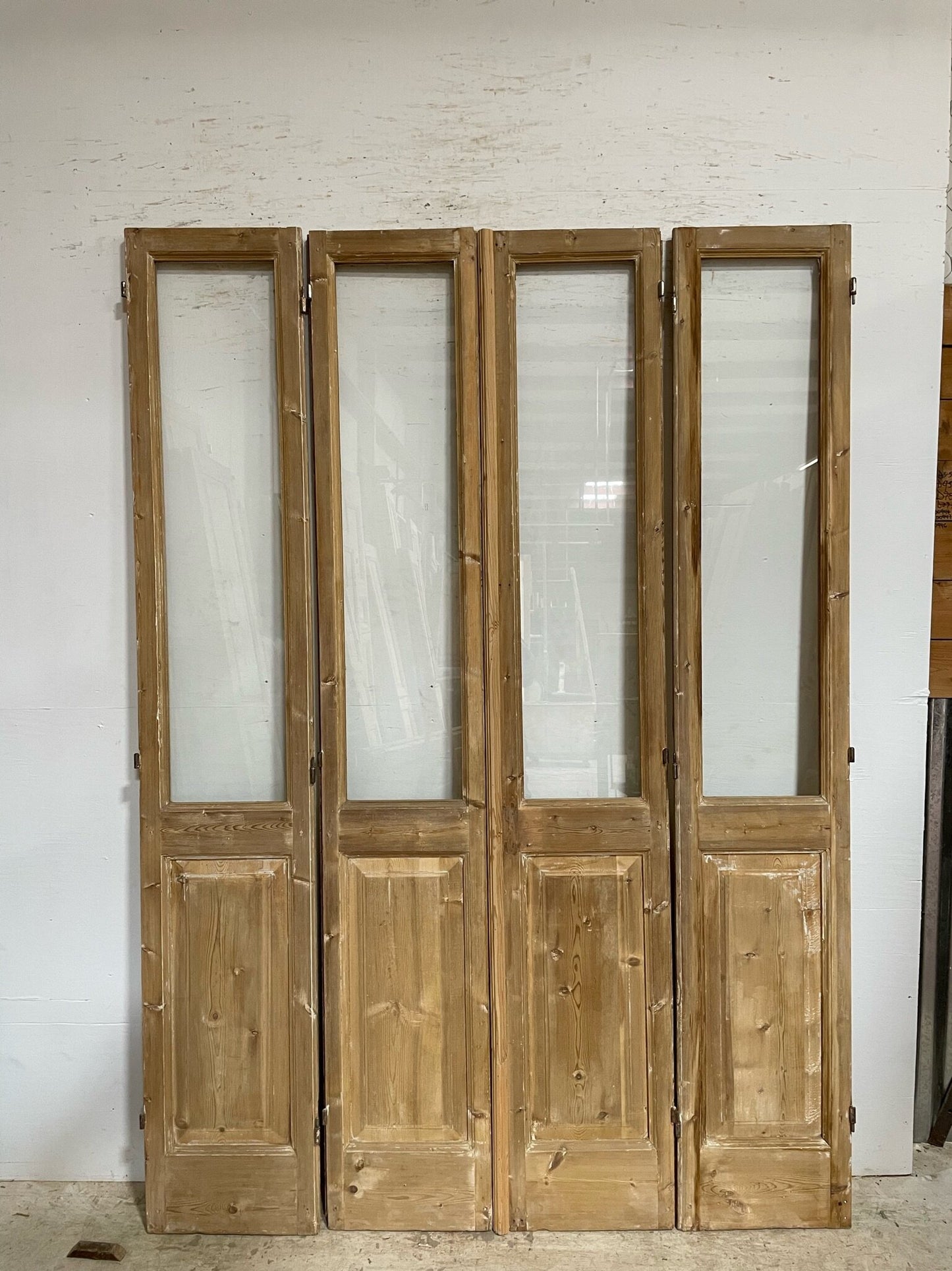 Antique French door (92x64.25) with glass F0856