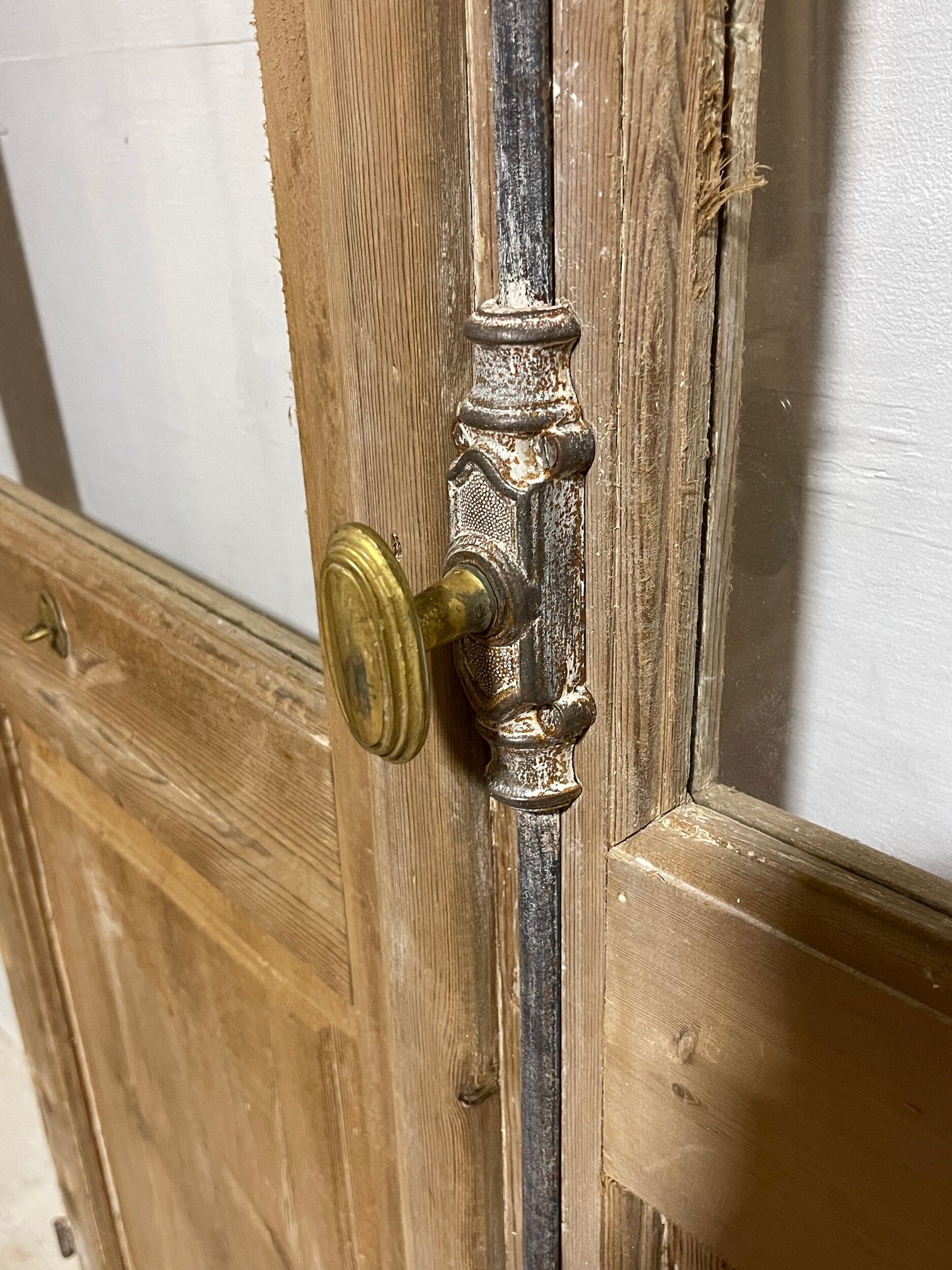 Antique French Panel Door with Glass (96.25 x 44) I012